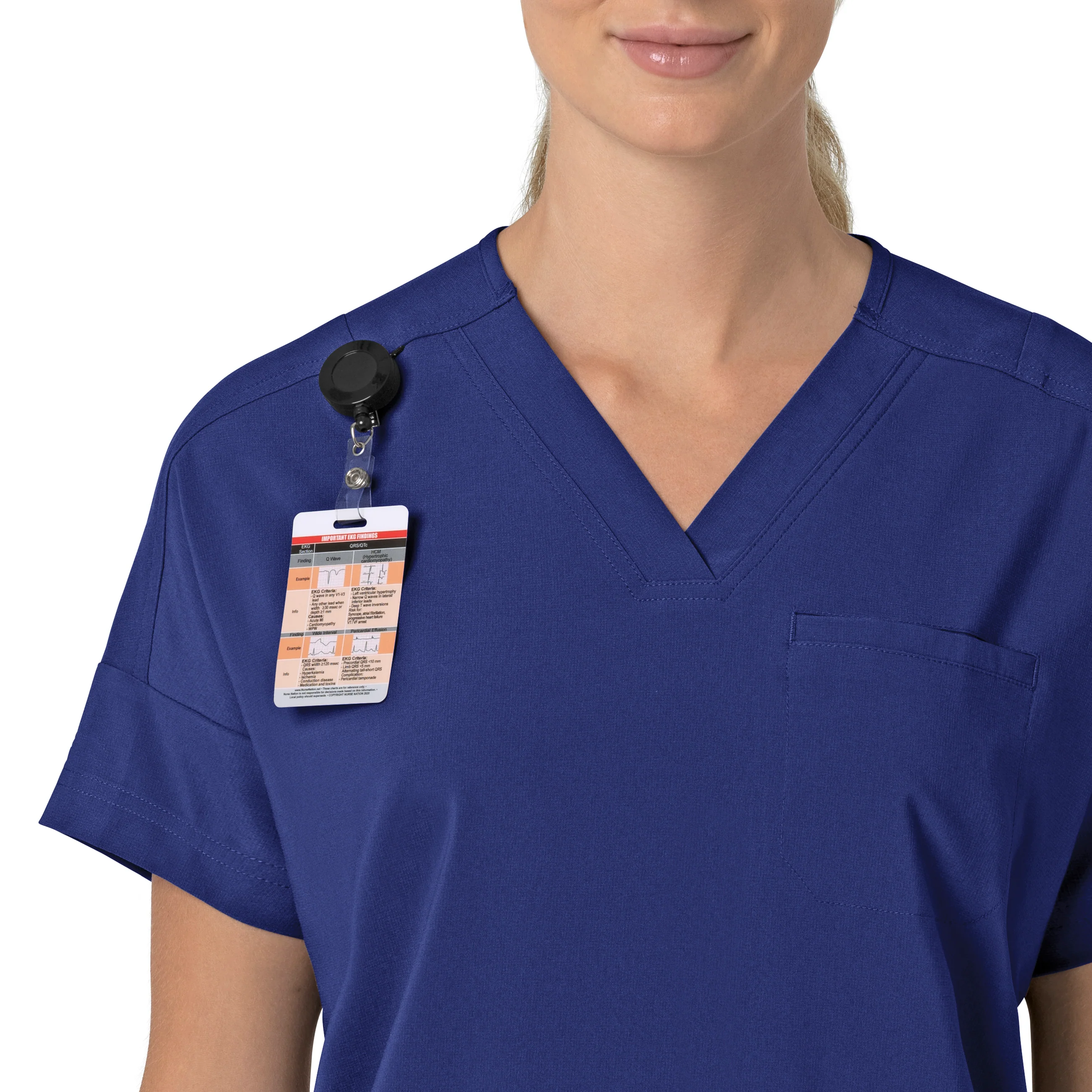 Carhartt Force Cross-Flex Women's Oversized V-Neck Scrub Top - Galaxy Blue - Image 6