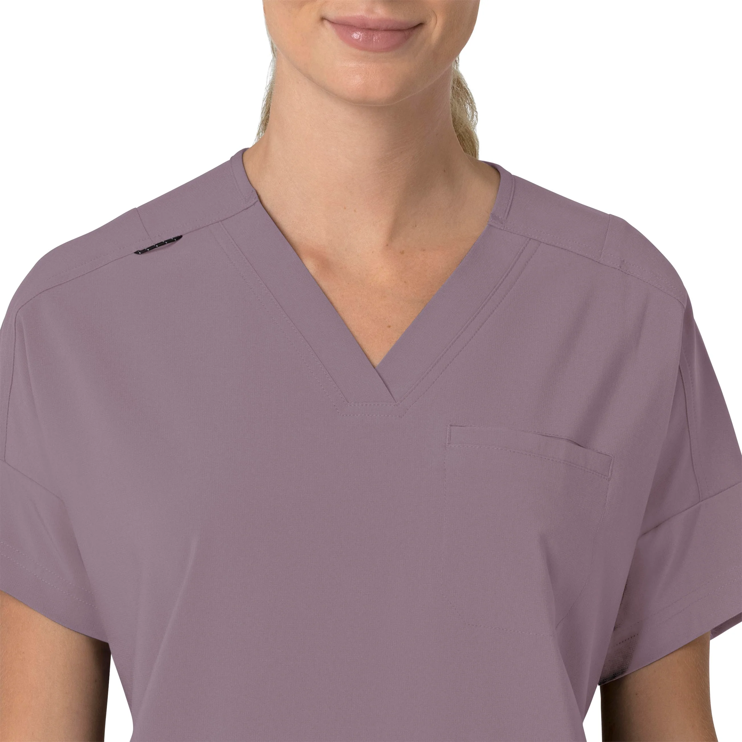 Carhartt Force Cross-Flex Women's Oversized V-Neck Scrub Top - Lavender Mist - Image 5