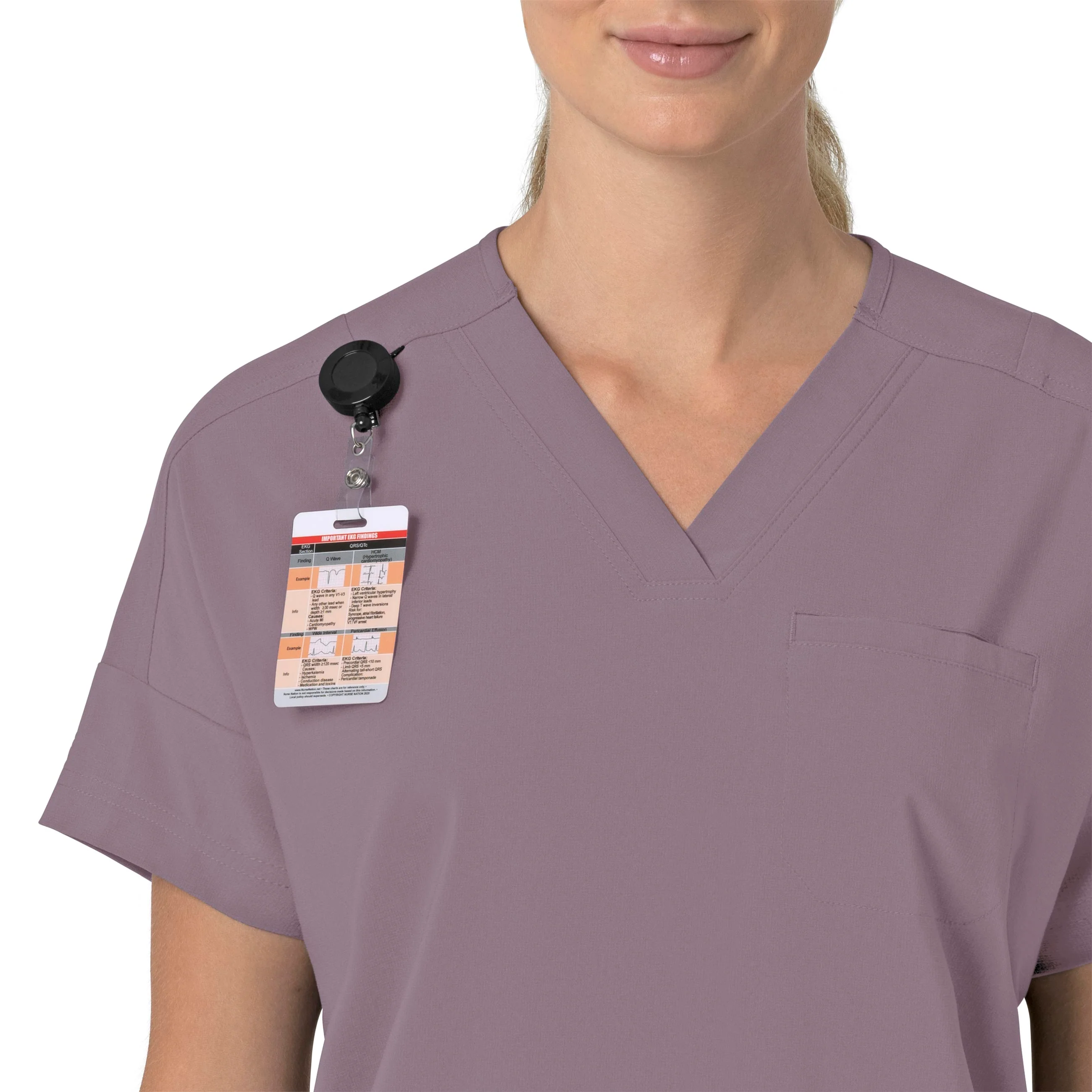 Carhartt Force Cross-Flex Women's Oversized V-Neck Scrub Top - Lavender Mist - Image 6