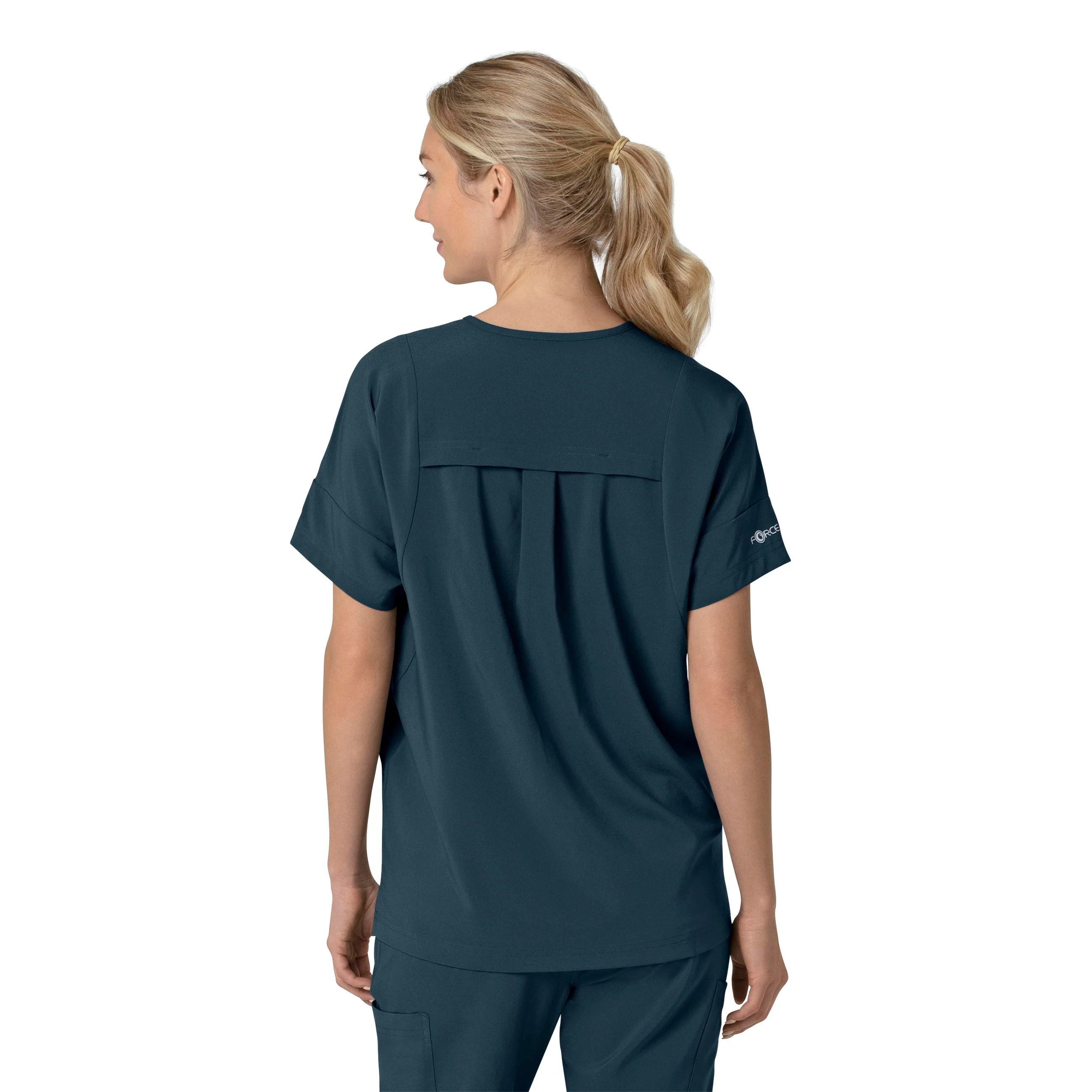 Carhartt Force Cross-Flex Women's Oversized V-Neck Scrub Top - Deep Navy - Image 2