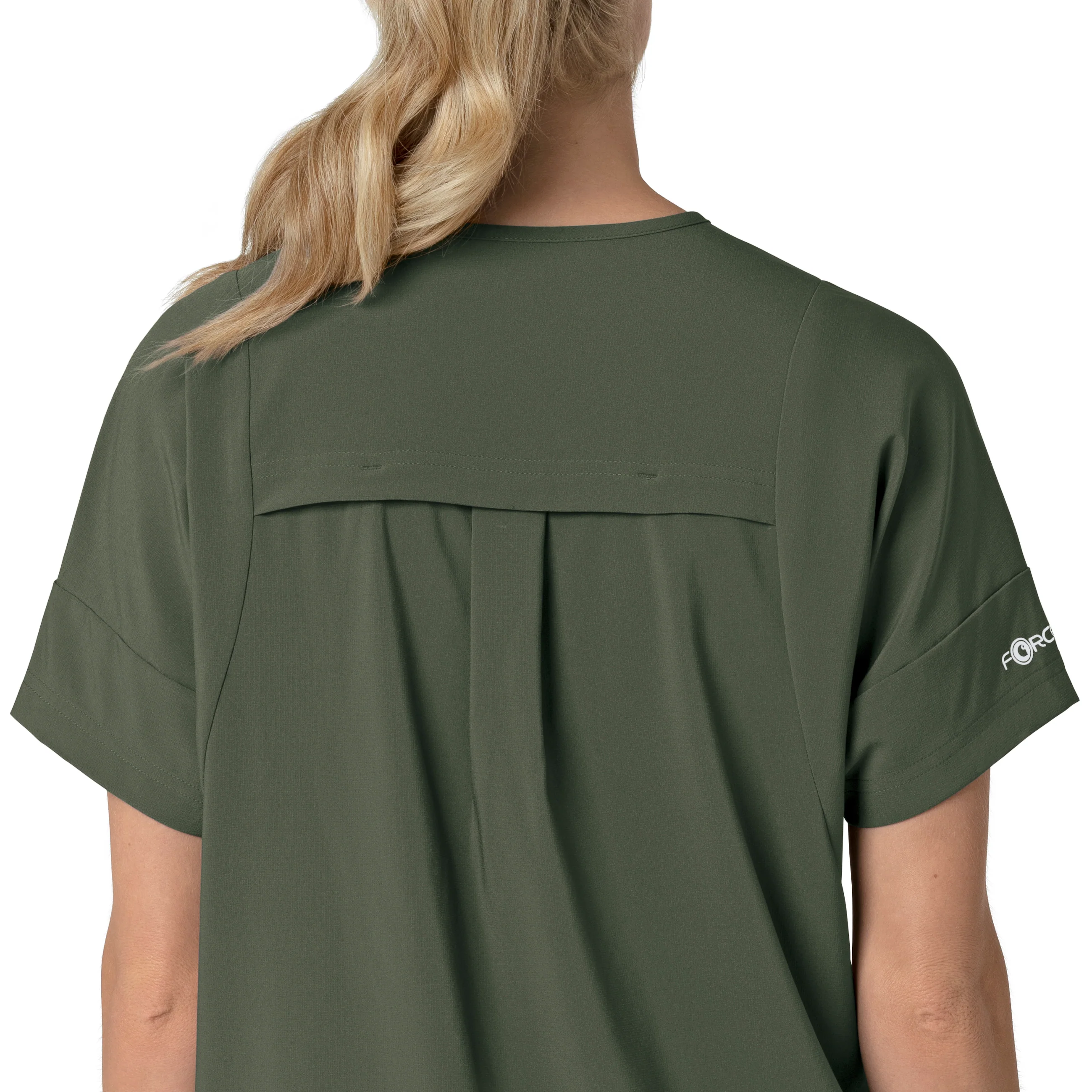 Carhartt Force Cross-Flex Women's Oversized V-Neck Scrub Top - Olive - Image 7