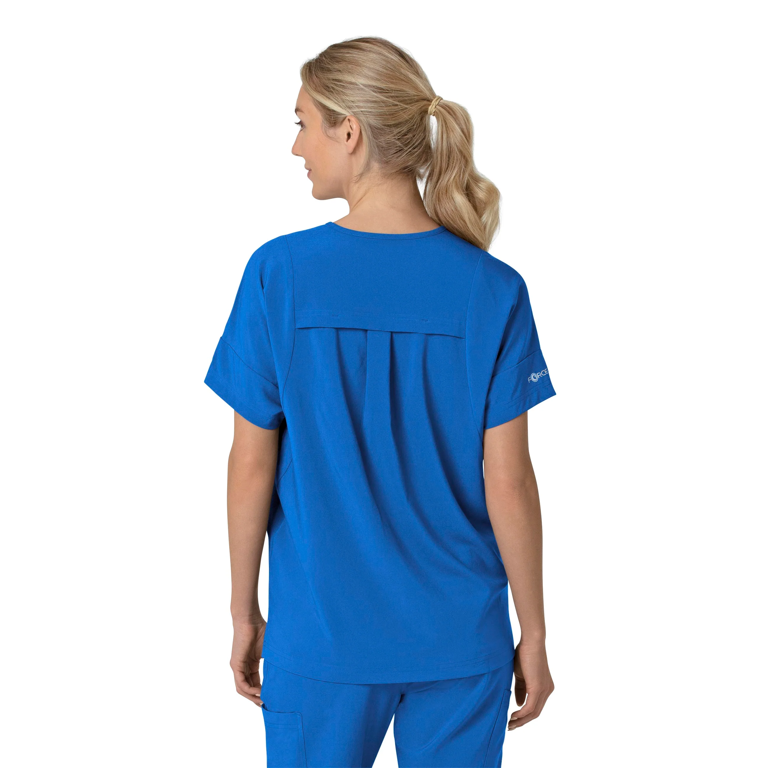 Carhartt Force Cross-Flex Women's Oversized V-Neck Scrub Top - Royal - Image 2