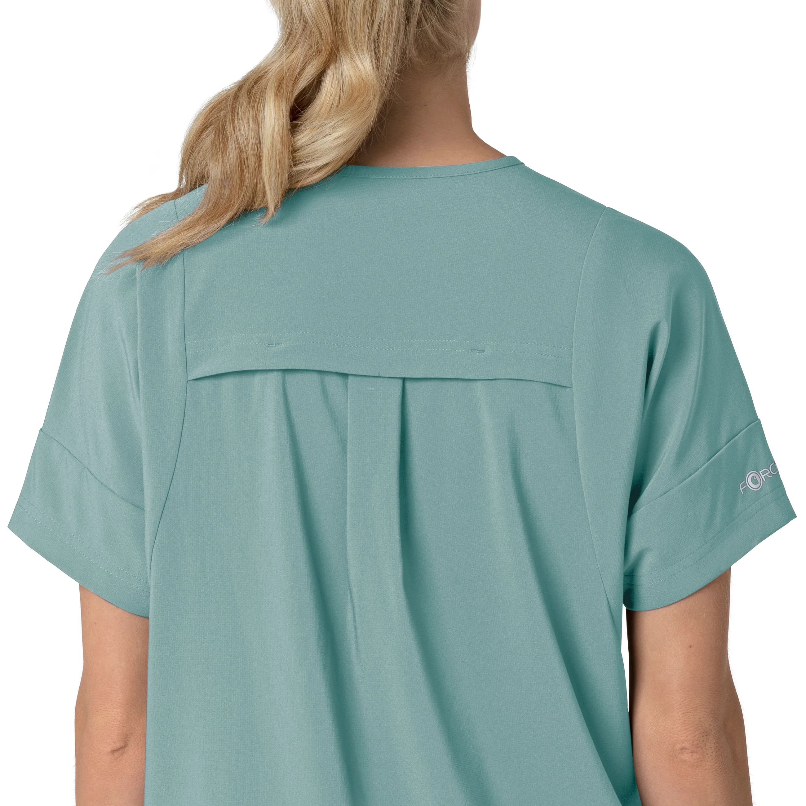 Carhartt Force Cross-Flex Women's Oversized V-Neck Scrub Top - Summer Blue - Image 7