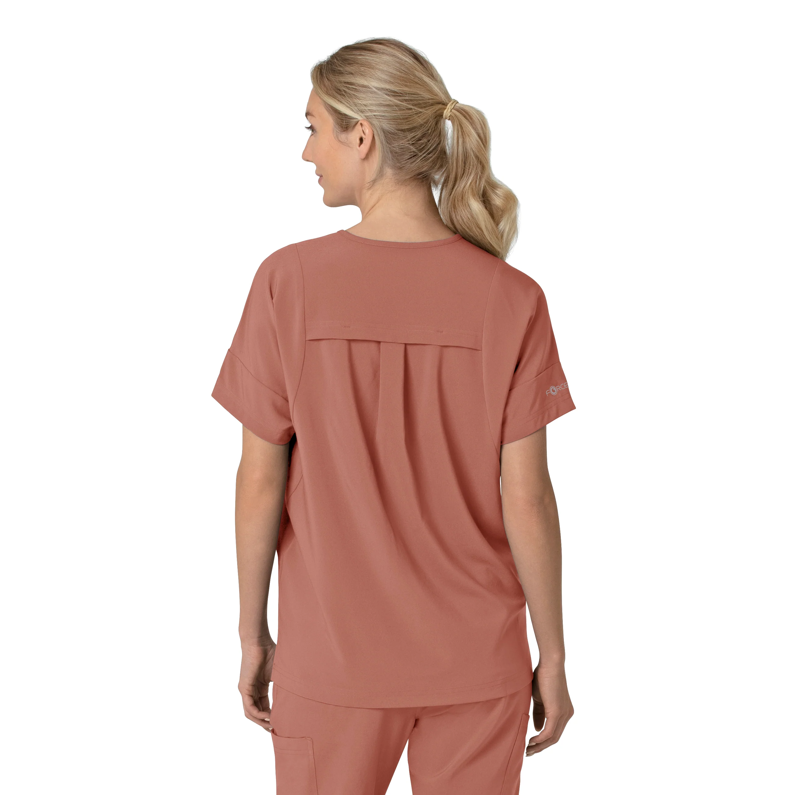 Carhartt Force Cross-Flex Women's Oversized V-Neck Scrub Top - Wildrose - Image 2
