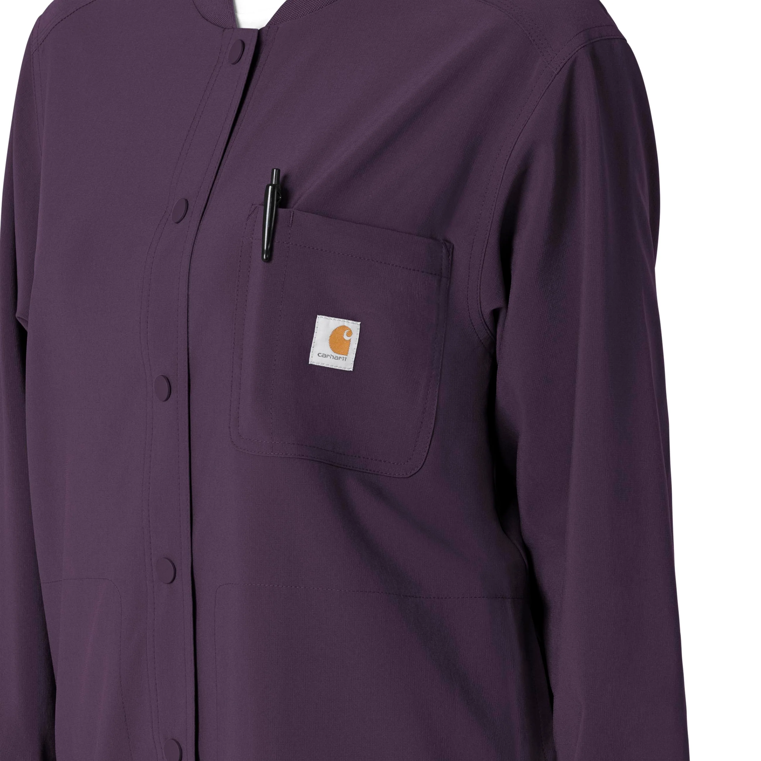 Carhartt Force Cross-Flex Women's Shirt Jacket - Black Plum - Image 6
