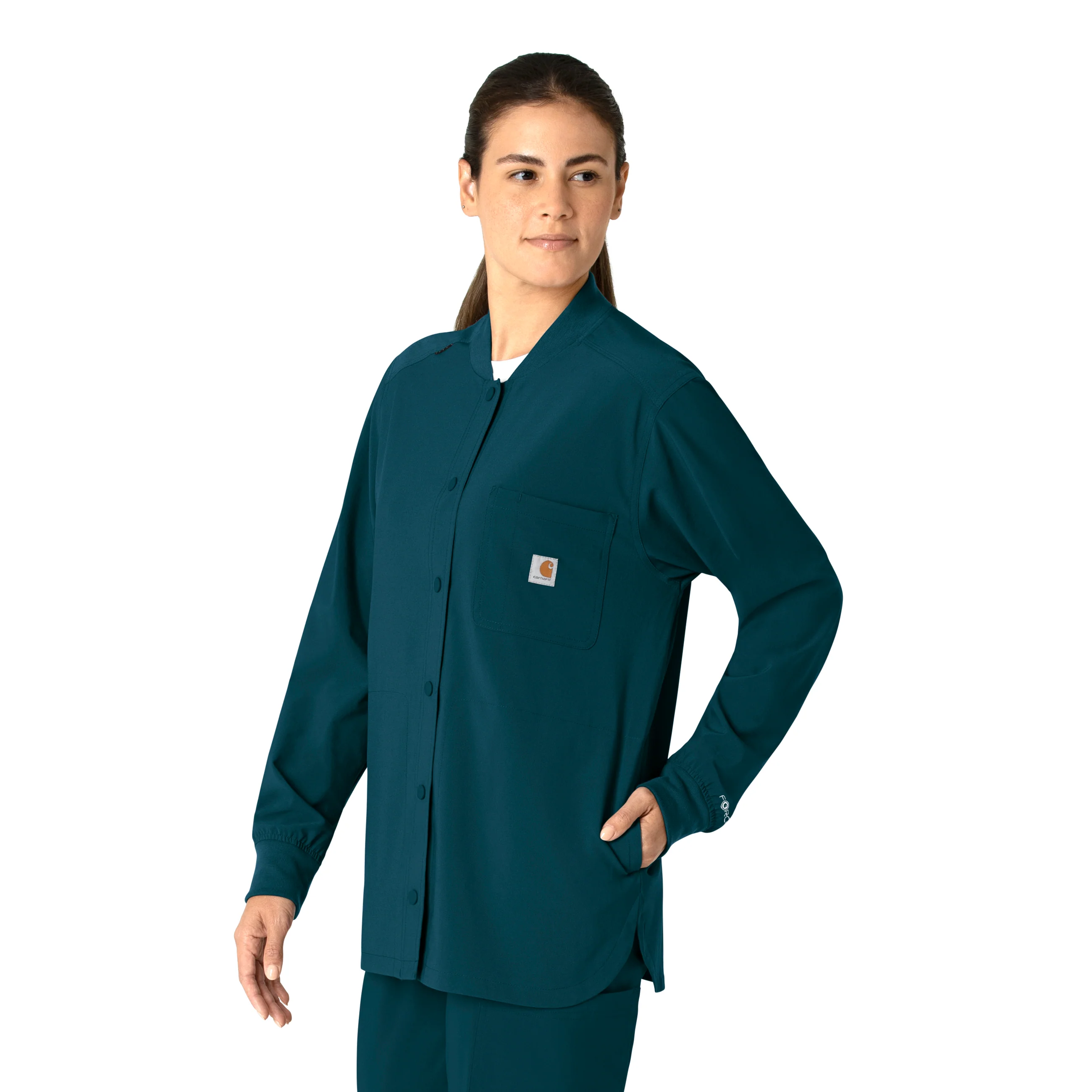 Carhartt Force Cross-Flex Women's Shirt Jacket - Caribbean - Image 4