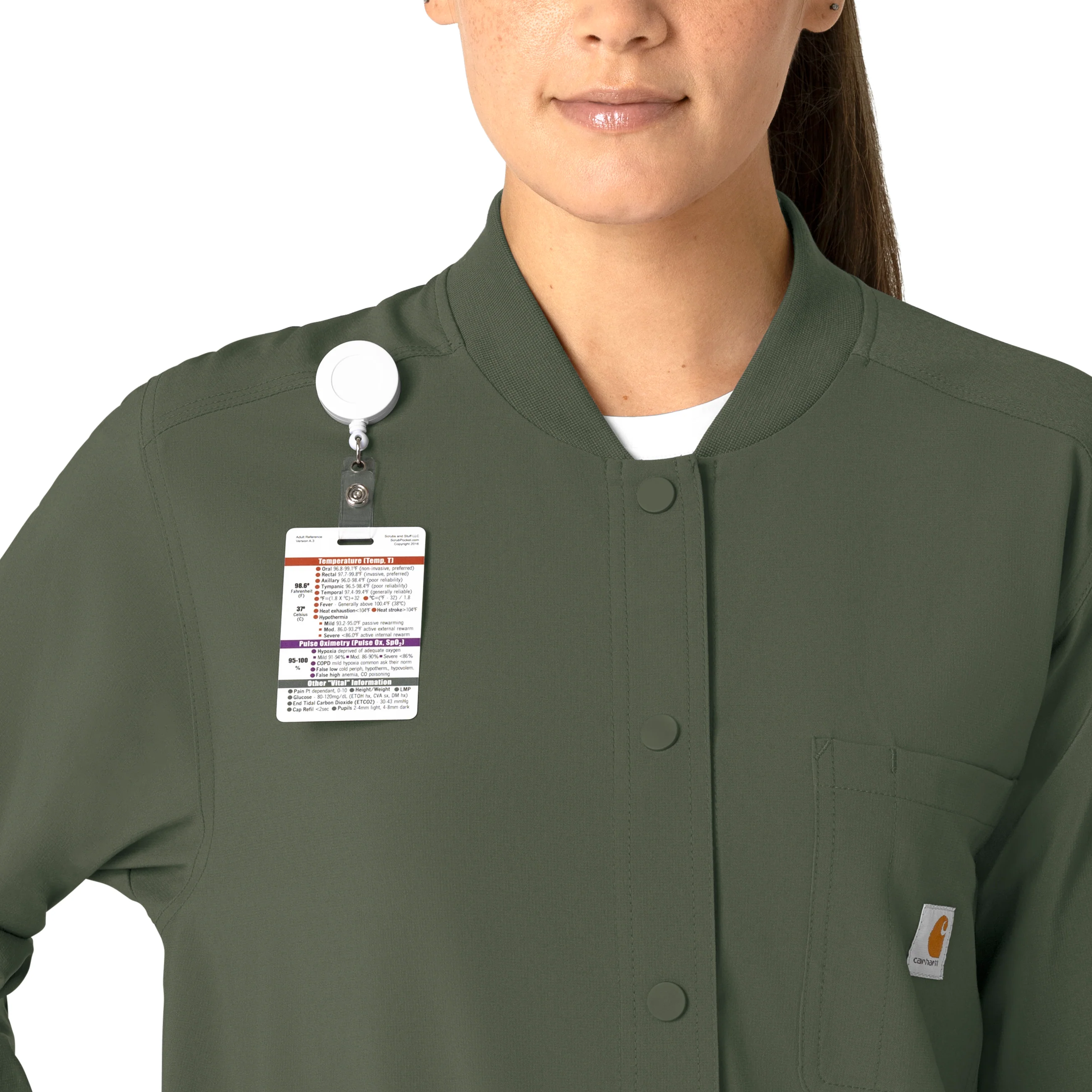 Carhartt Force Cross-Flex Women's Shirt Jacket - Olive - Image 5