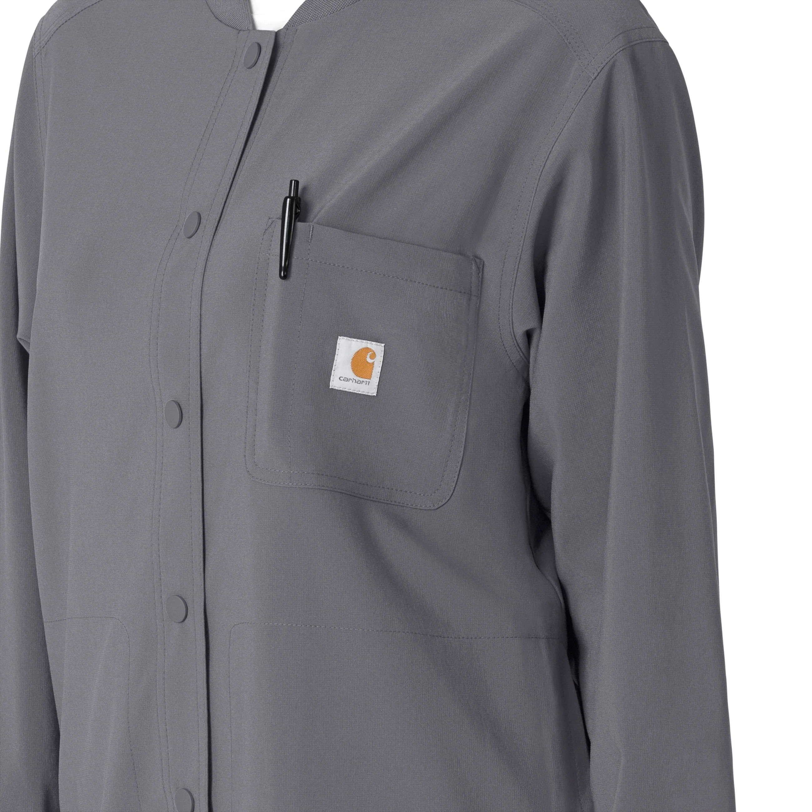 Carhartt Force Cross-Flex Women's Shirt Jacket - Pewter - Image 6