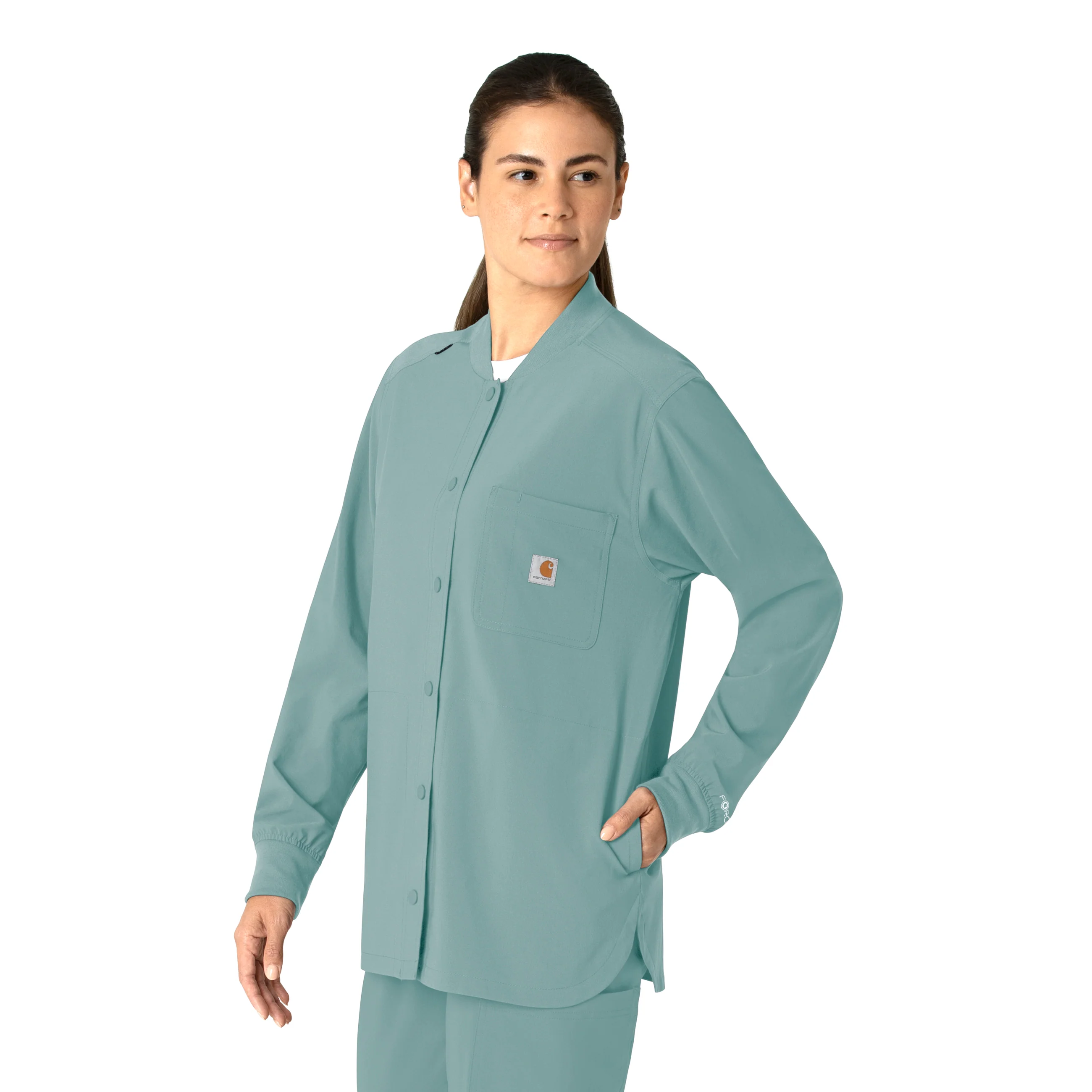 Carhartt Force Cross-Flex Women's Shirt Jacket - Summer Blue - Image 4