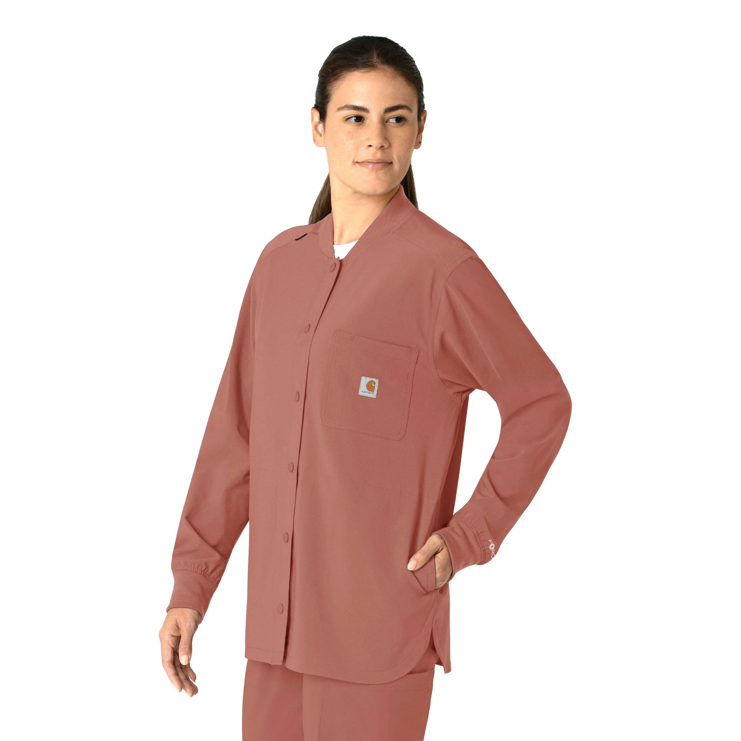 Carhartt Force Cross-Flex Women's Shirt Jacket - Wildrose - Image 4
