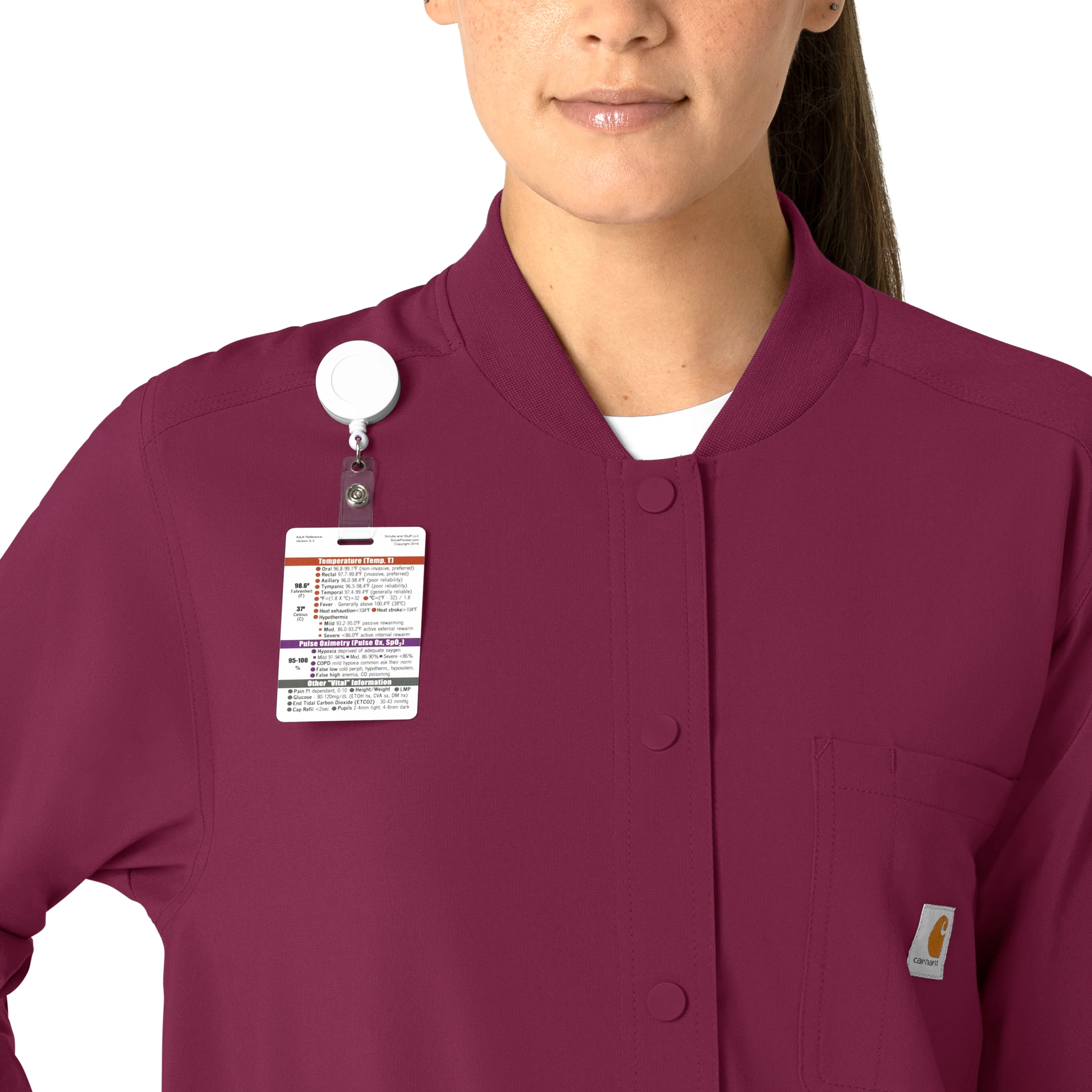Carhartt Force Cross-Flex Women's Shirt Jacket - Wine - Image 5