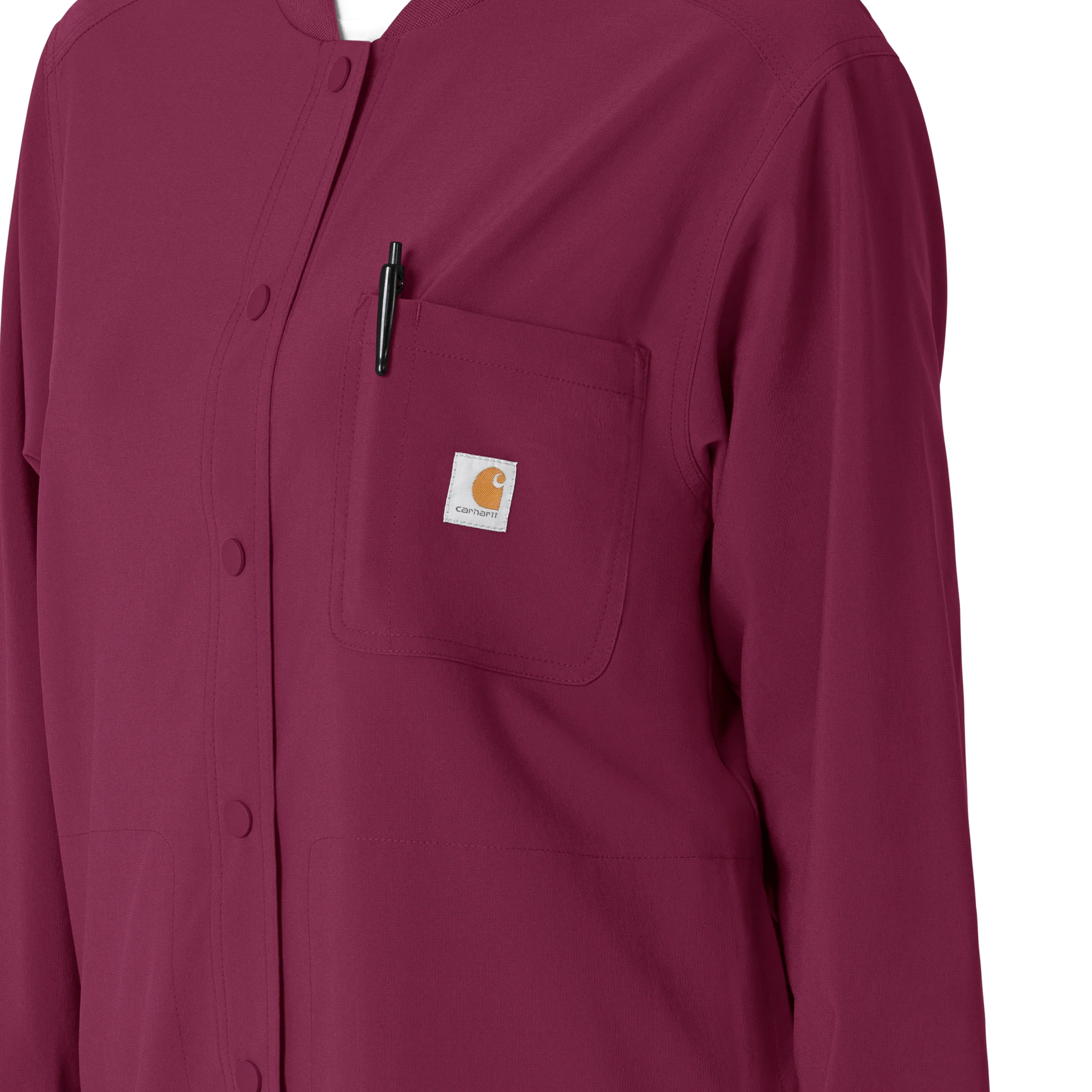 Carhartt Force Cross-Flex Women's Shirt Jacket - Wine - Image 6
