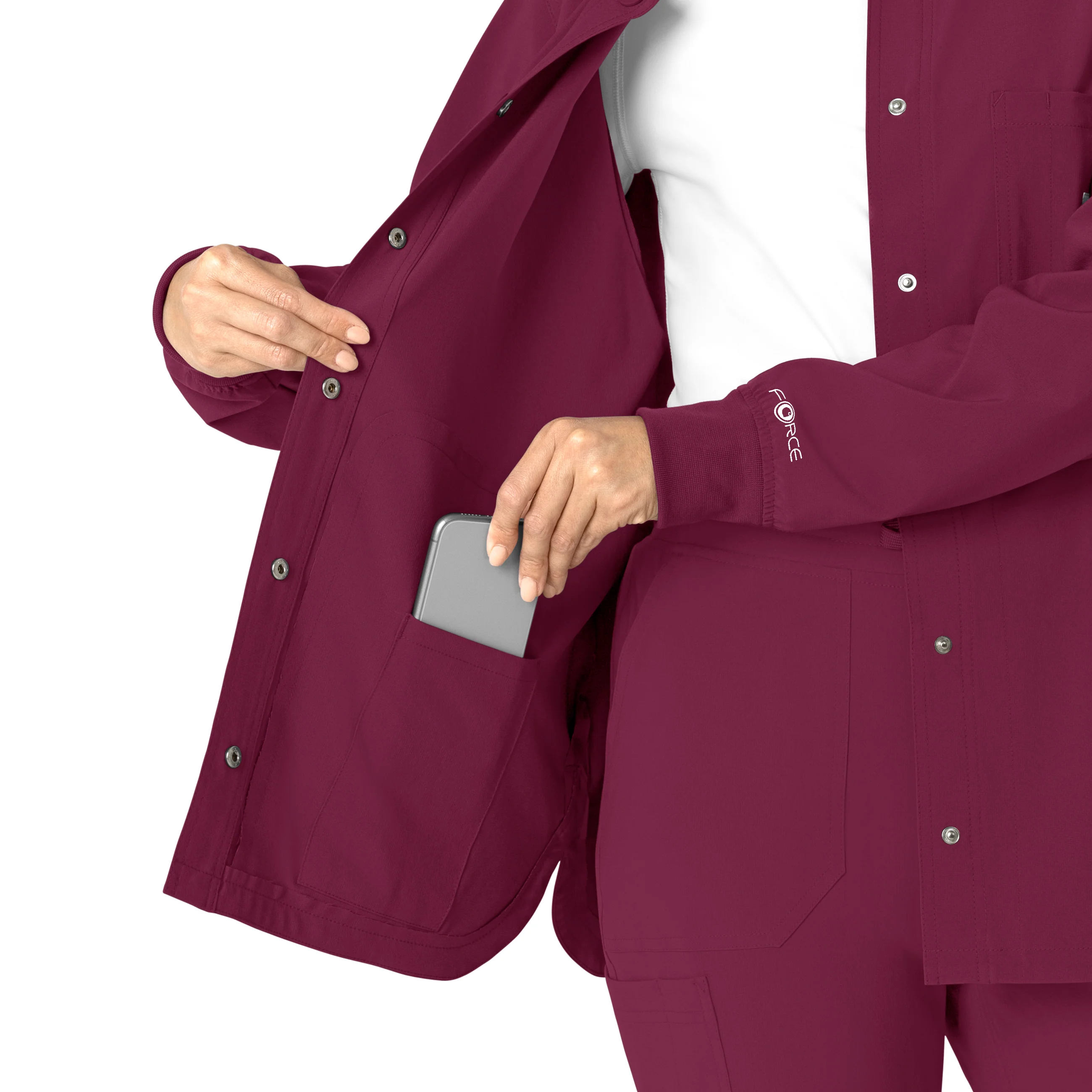 Carhartt Force Cross-Flex Women's Shirt Jacket - Wine - Image 8