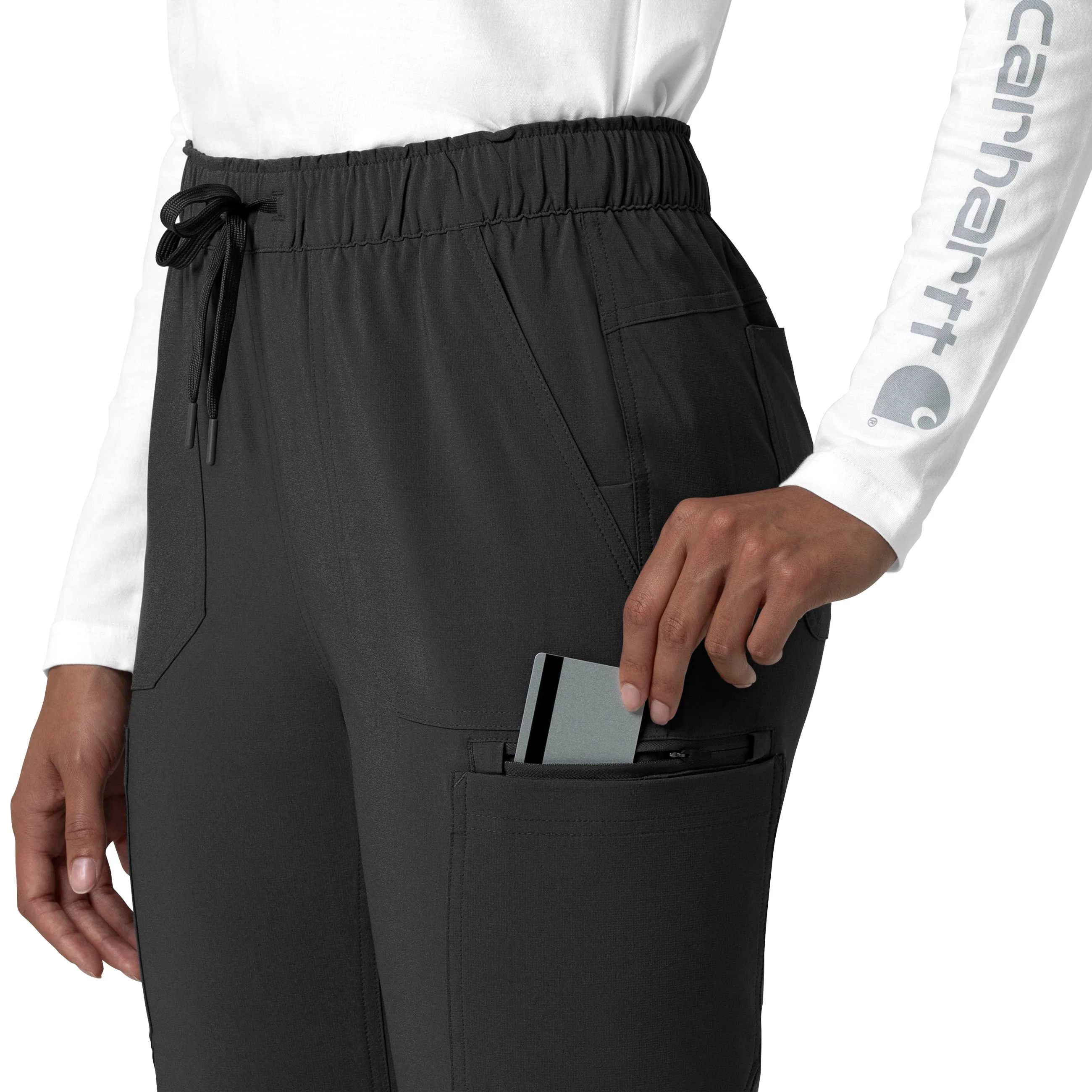 Carhartt Force Cross-Flex Women's Straight Leg Cargo Scrub Pant - Black - Image 10