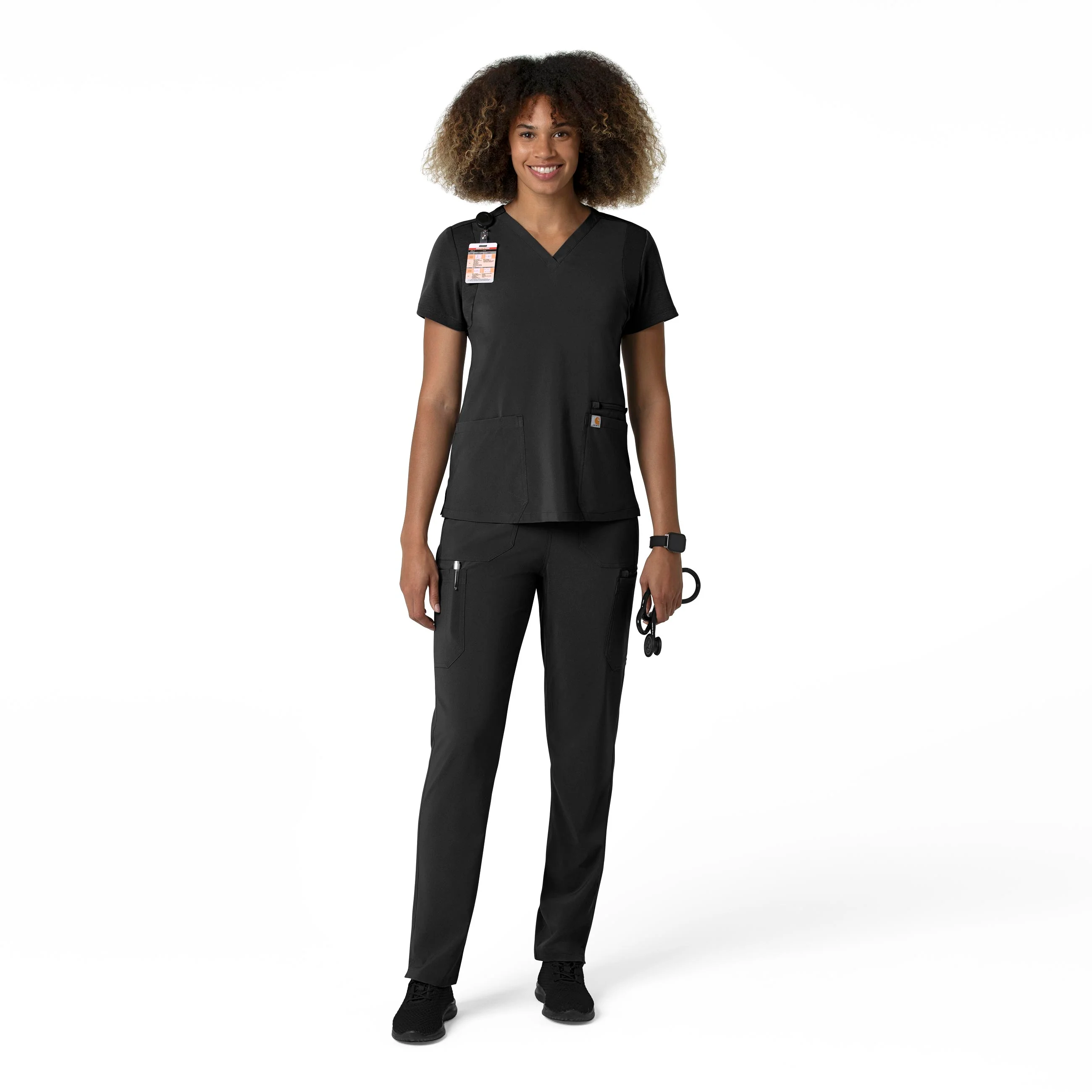 Carhartt Force Cross-Flex Women's Straight Leg Cargo Scrub Pant - Black - Image 3