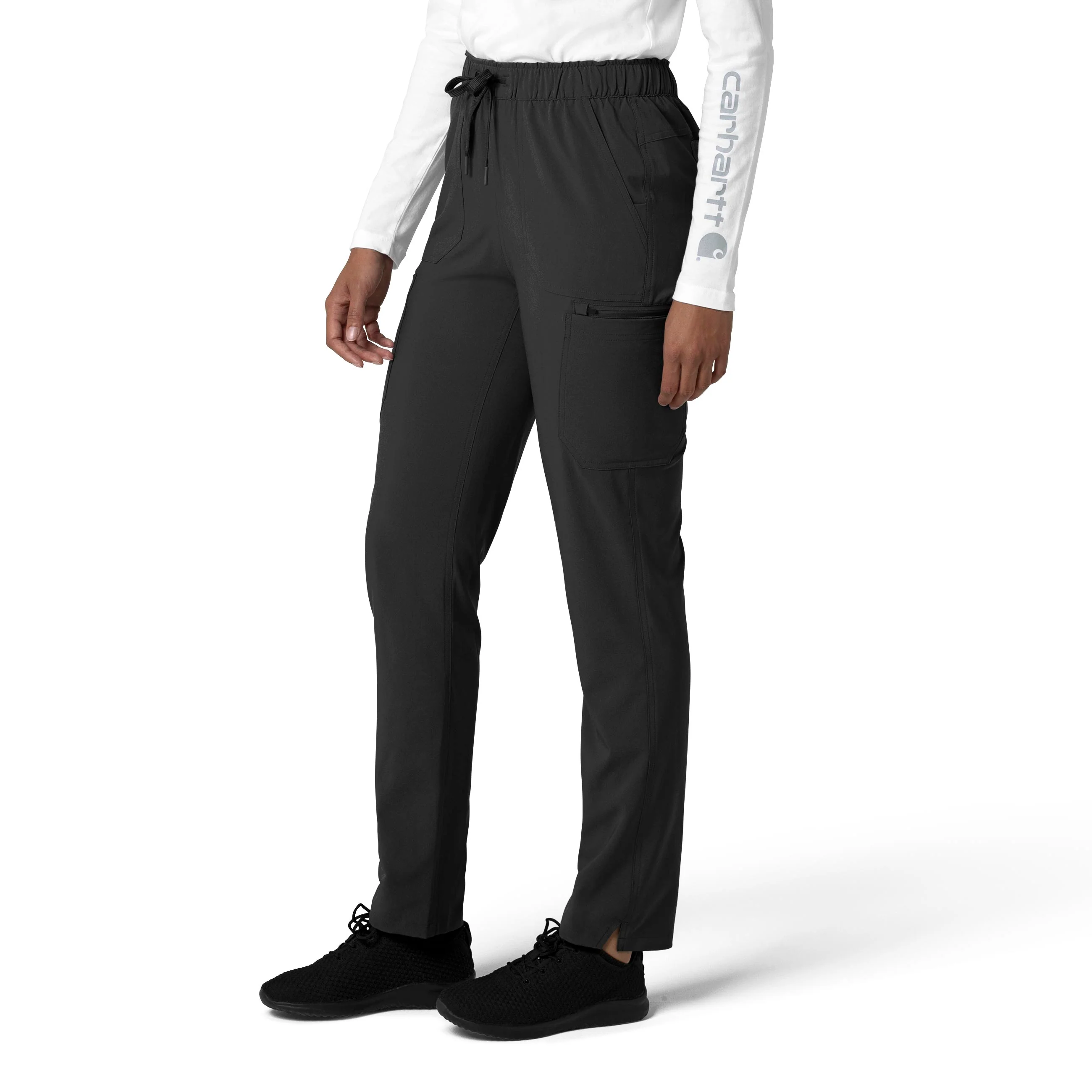 Carhartt Force Cross-Flex Women's Straight Leg Cargo Scrub Pant - Black - Image 4