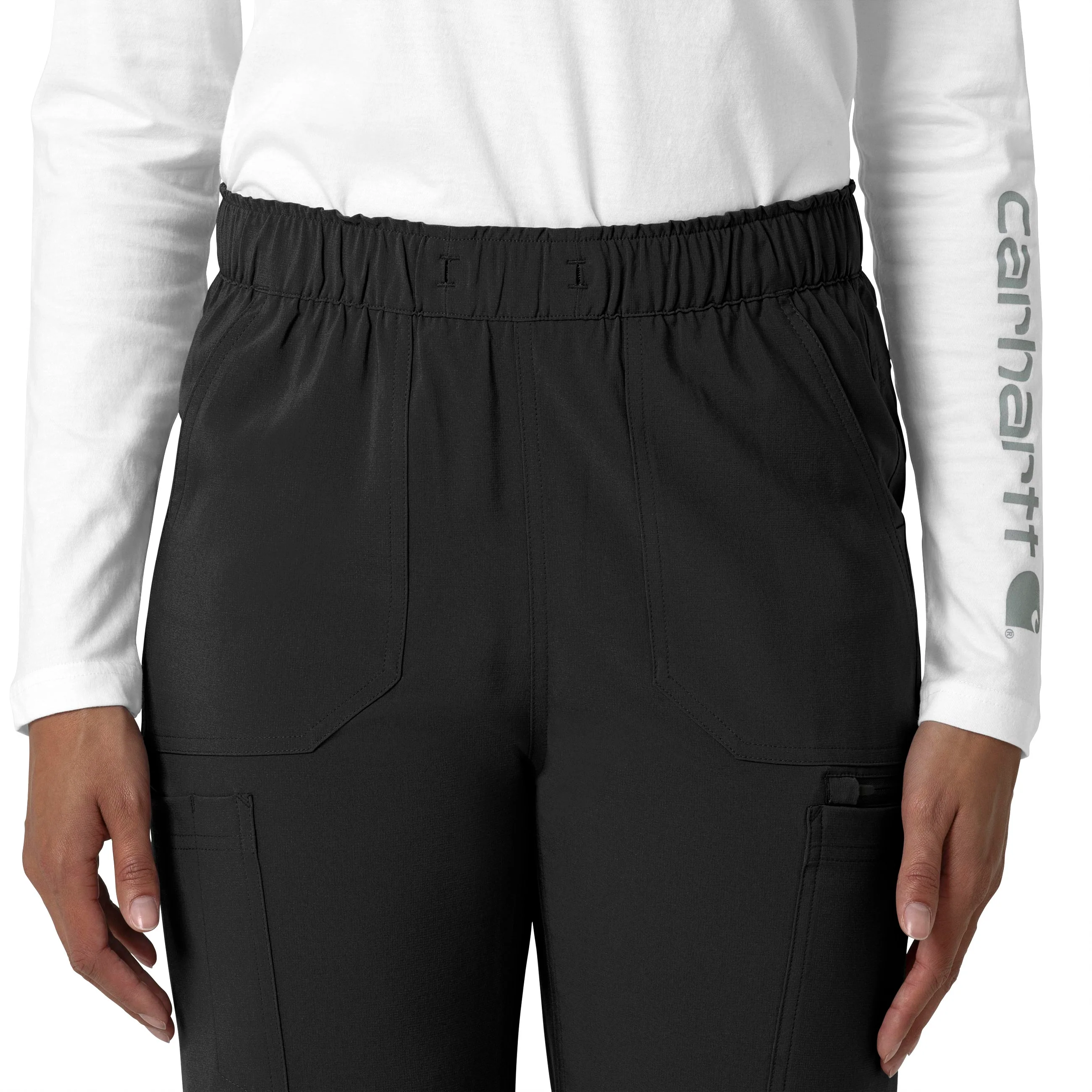 Carhartt Force Cross-Flex Women's Straight Leg Cargo Scrub Pant - Black - Image 5