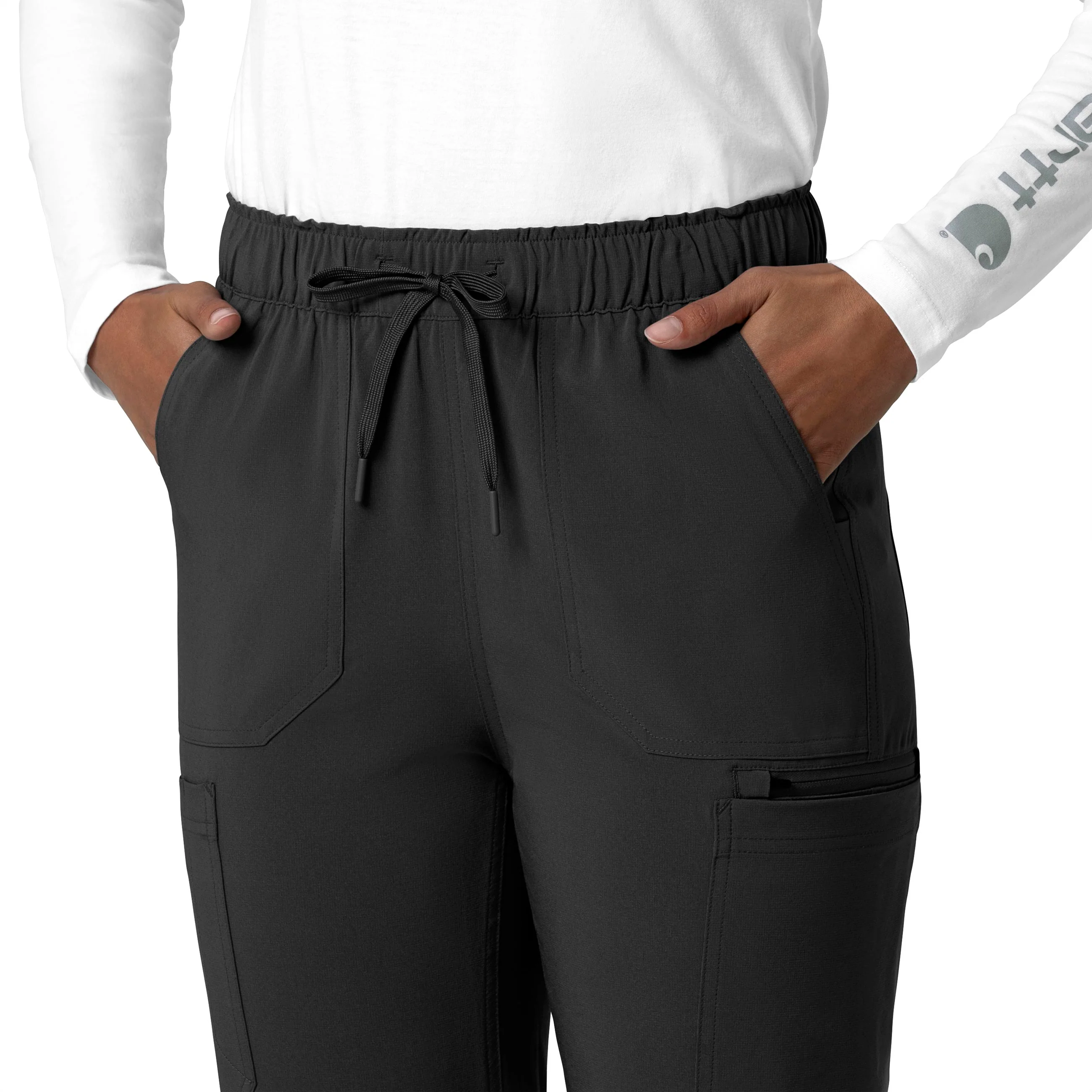 Carhartt Force Cross-Flex Women's Straight Leg Cargo Scrub Pant - Black - Image 7