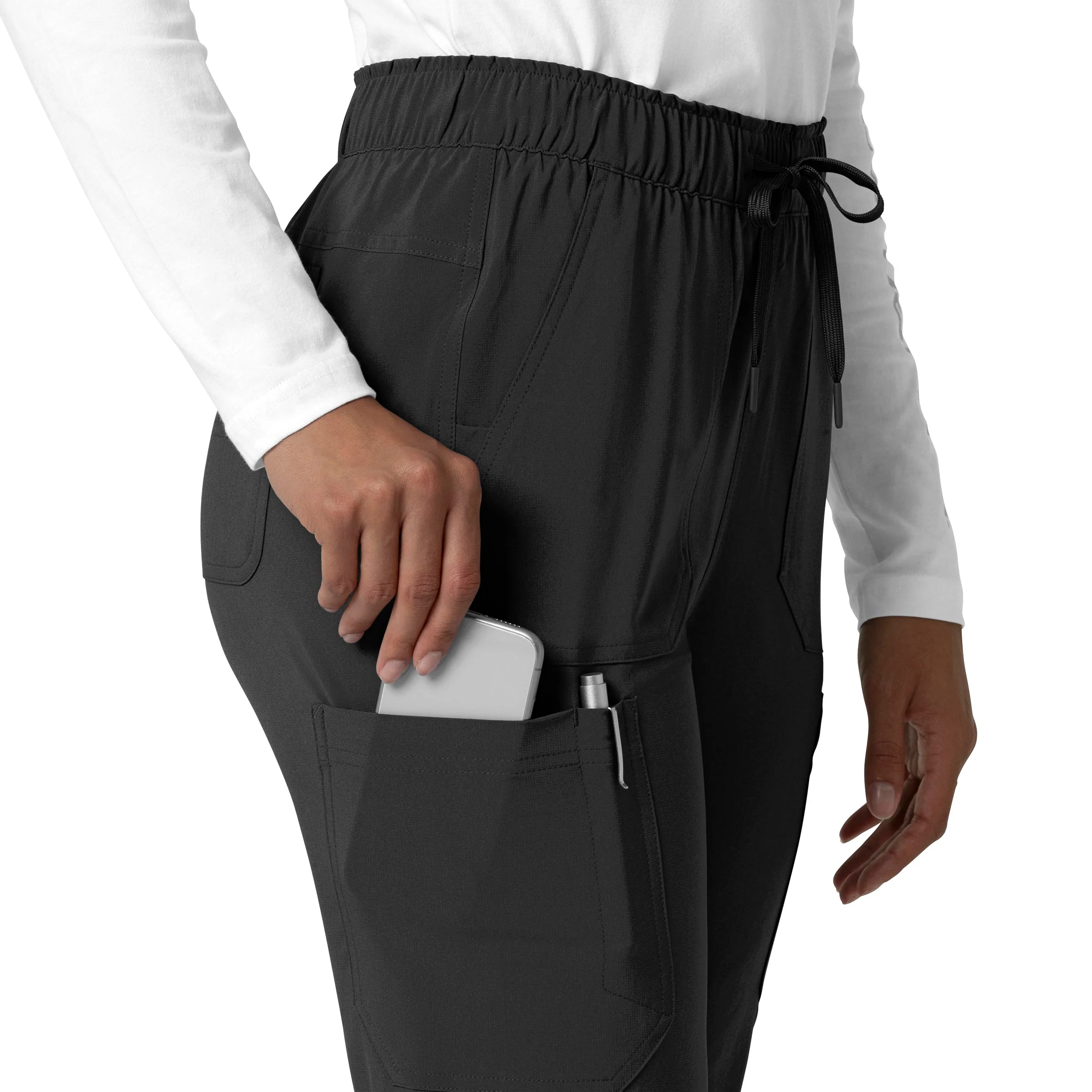 Carhartt Force Cross-Flex Women's Straight Leg Cargo Scrub Pant - Black - Image 9