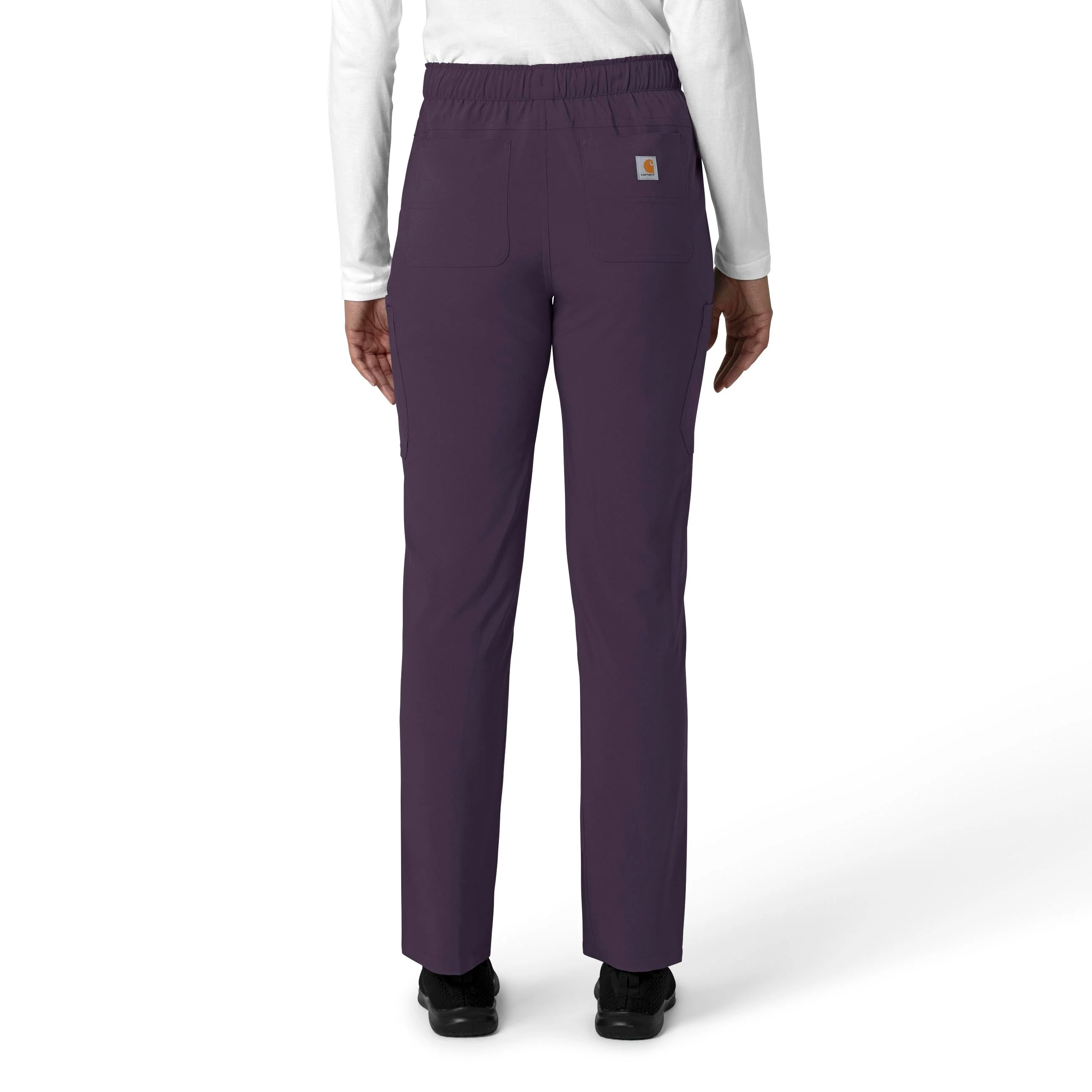 Carhartt Force Cross-Flex Women's Straight Leg Cargo Scrub Pant - Black Plum - Image 2