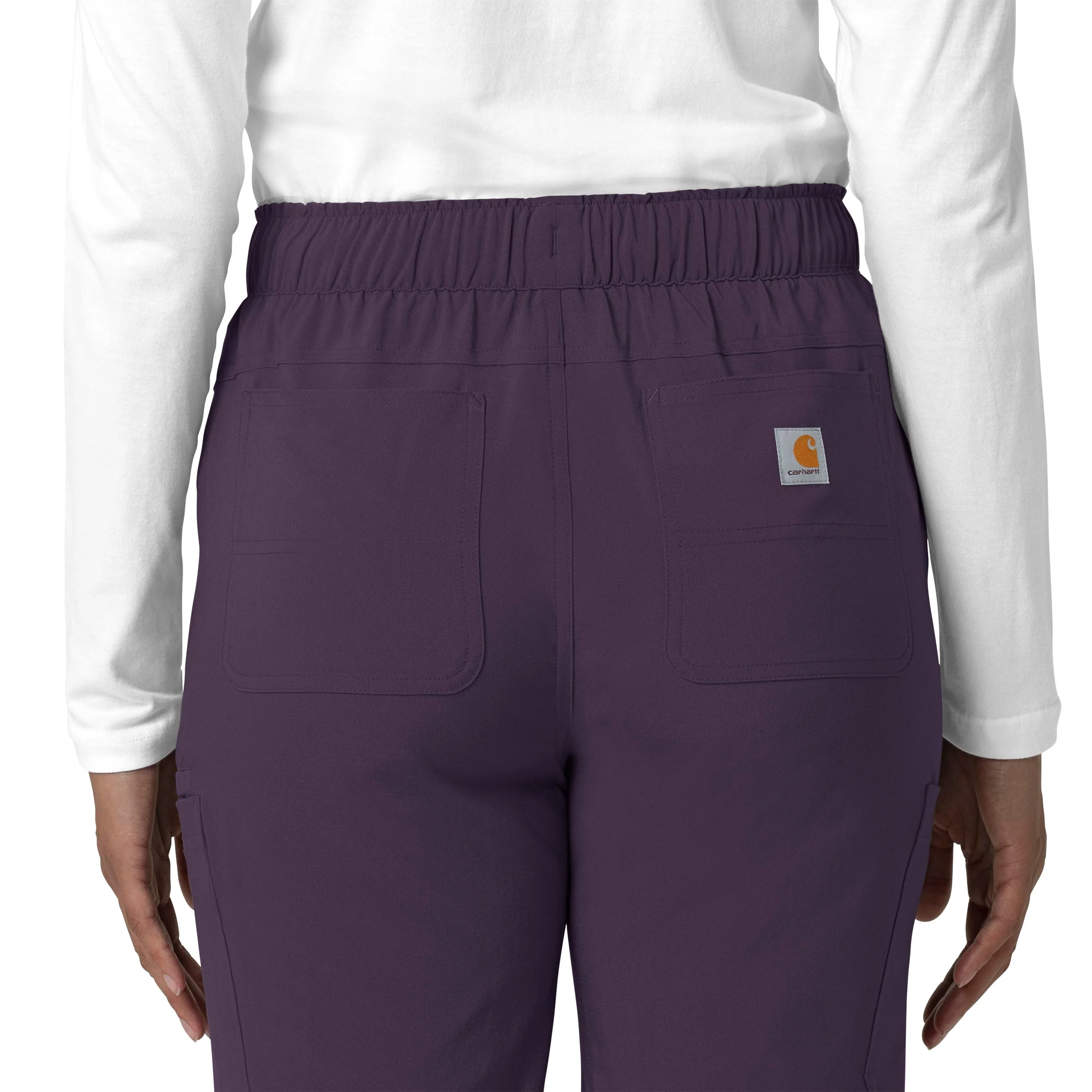 Carhartt Force Cross-Flex Women's Straight Leg Cargo Scrub Pant - Black Plum - Image 8