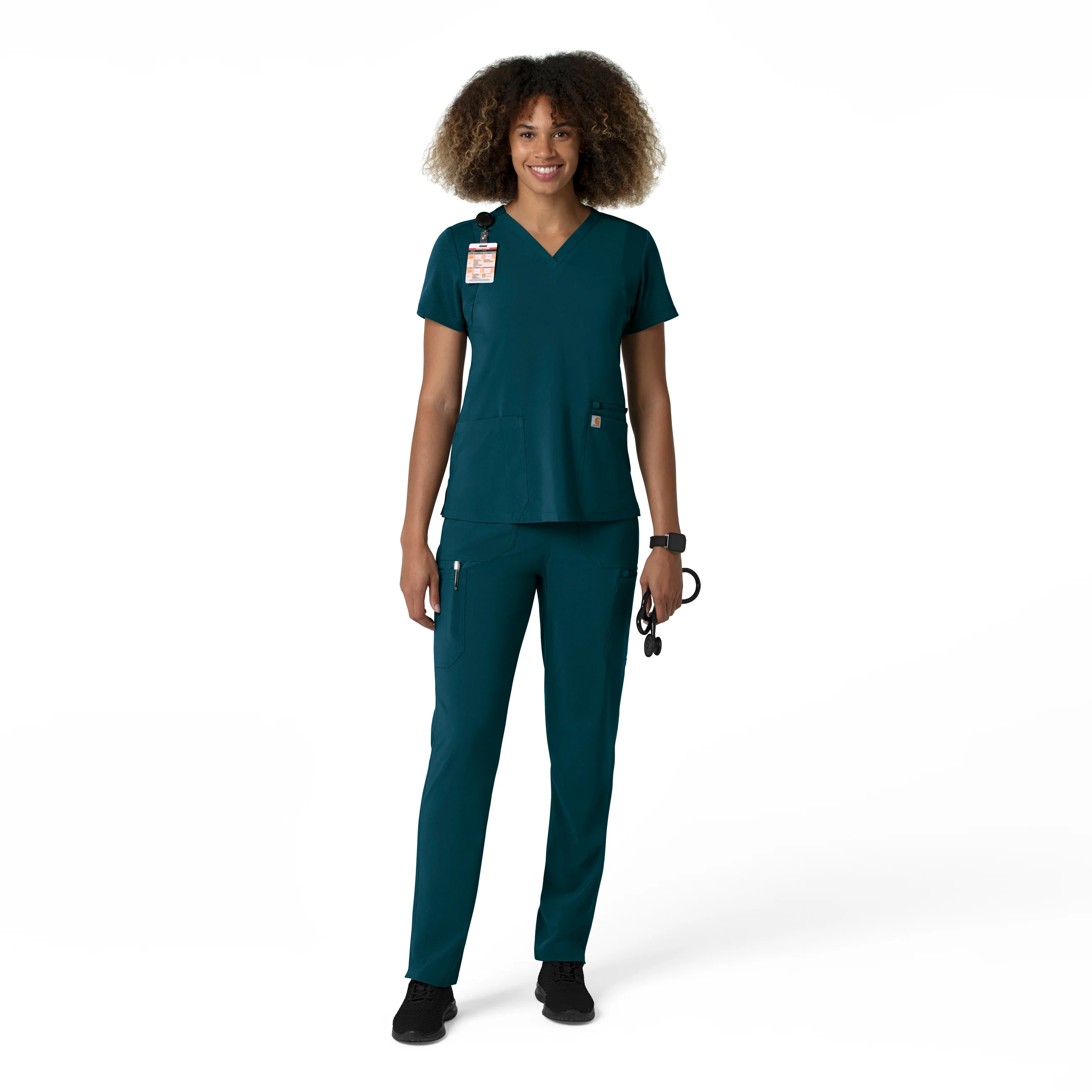Carhartt Force Cross-Flex Women's Straight Leg Cargo Scrub Pant - Caribbean - Image 3