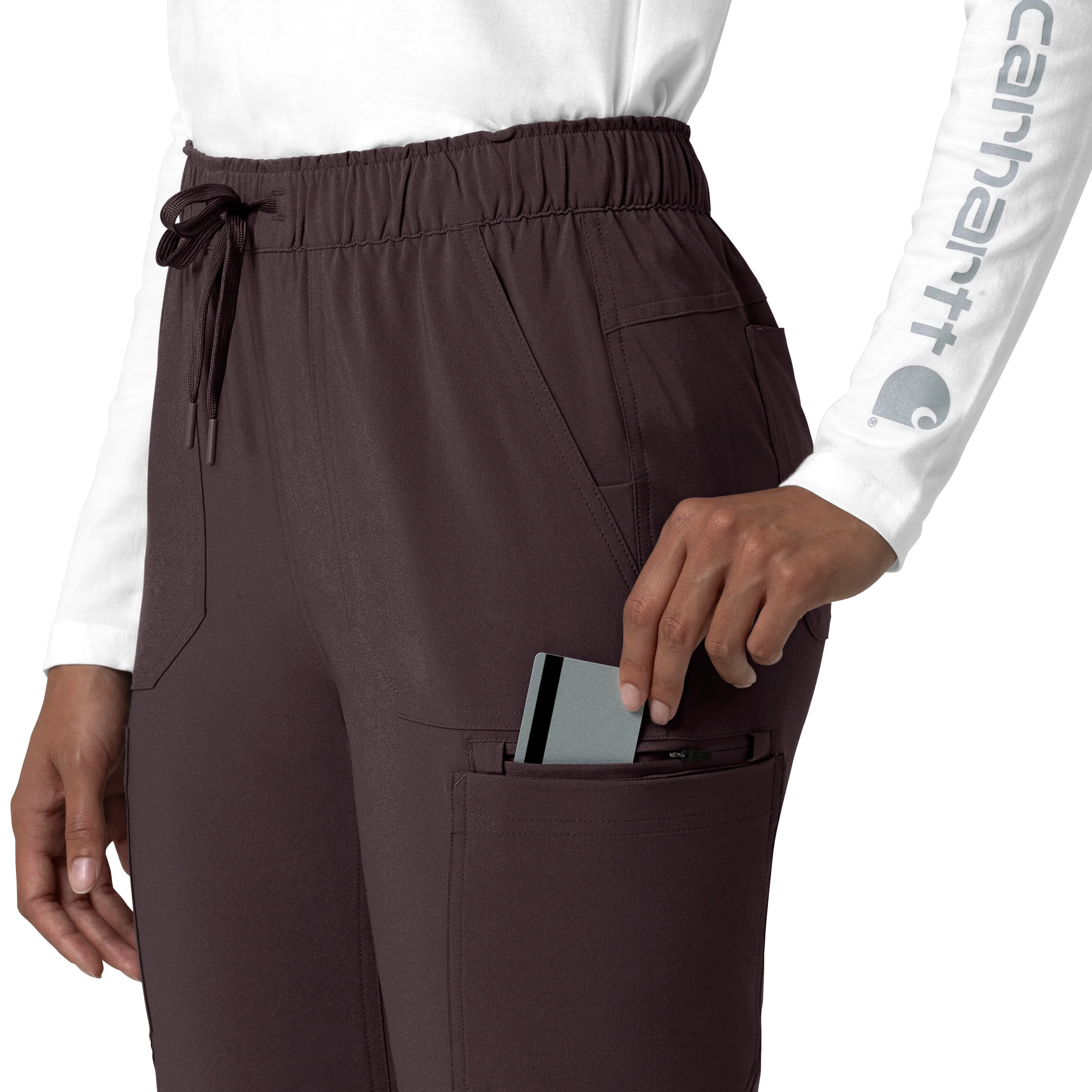 Carhartt Force Cross-Flex Women's Straight Leg Cargo Scrub Pant - Dark Sepia - Image 10