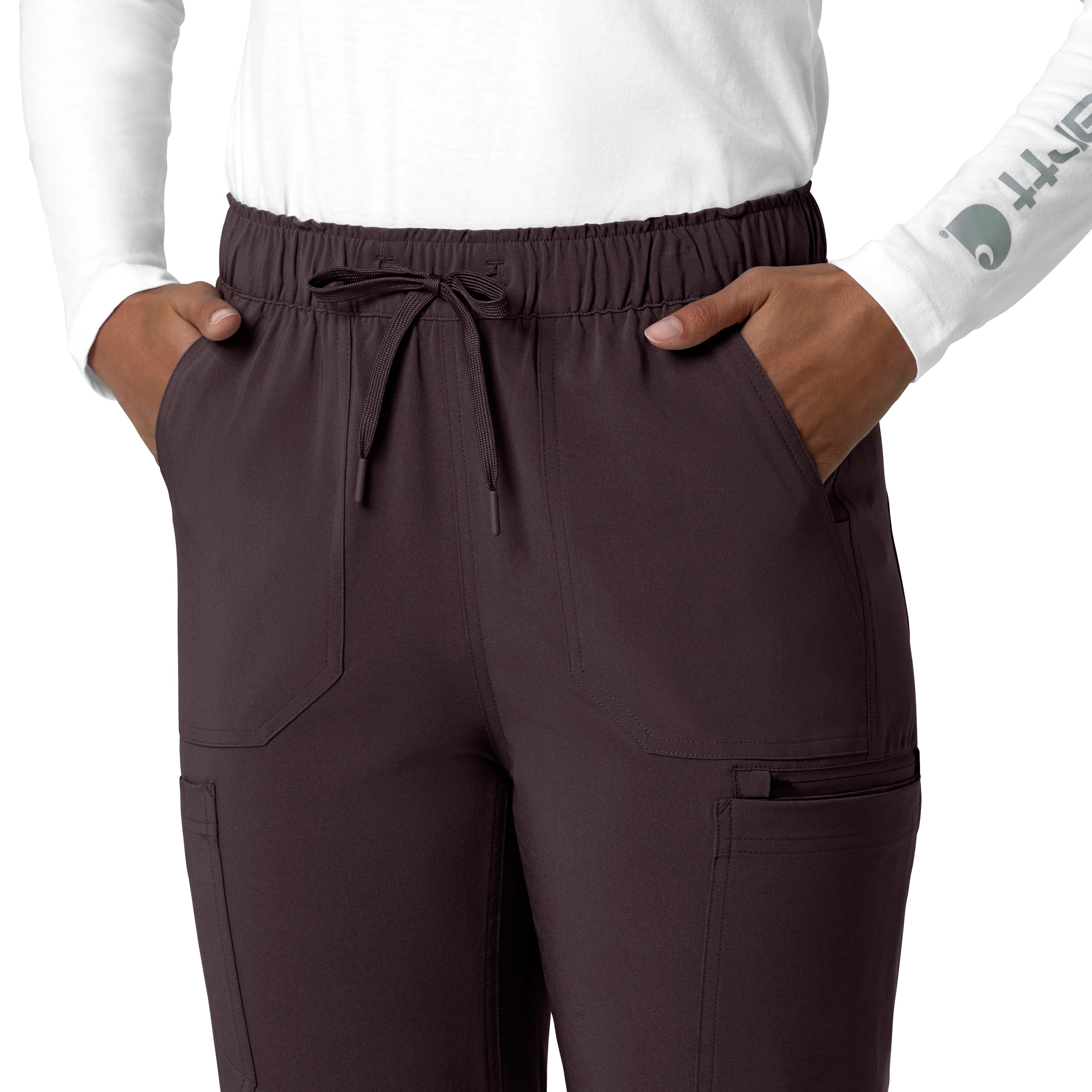 Carhartt Force Cross-Flex Women's Straight Leg Cargo Scrub Pant - Dark Sepia - Image 7