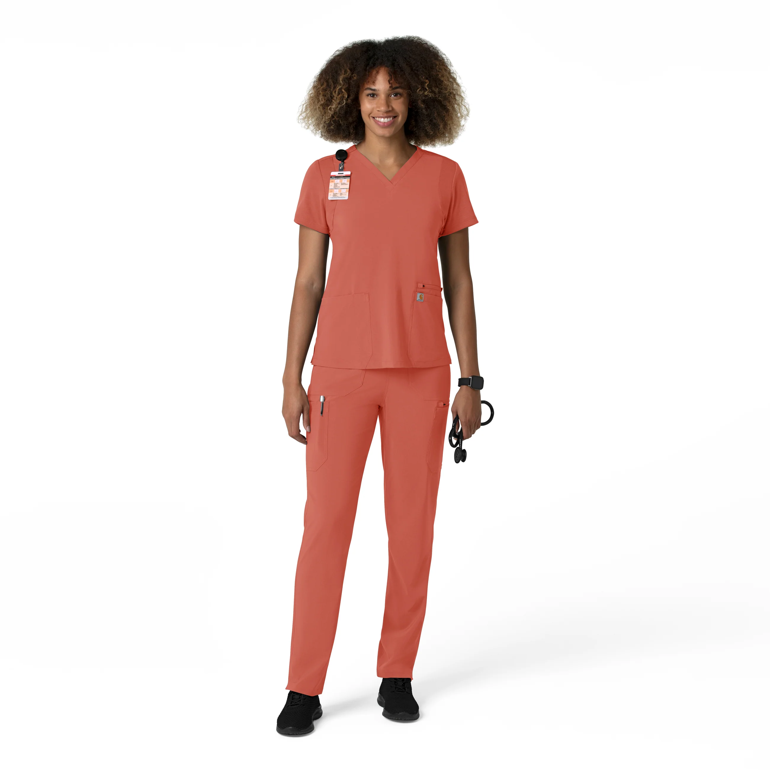 Carhartt Force Cross-Flex Women's Straight Leg Cargo Scrub Pant - Dusty Cedar - Image 3