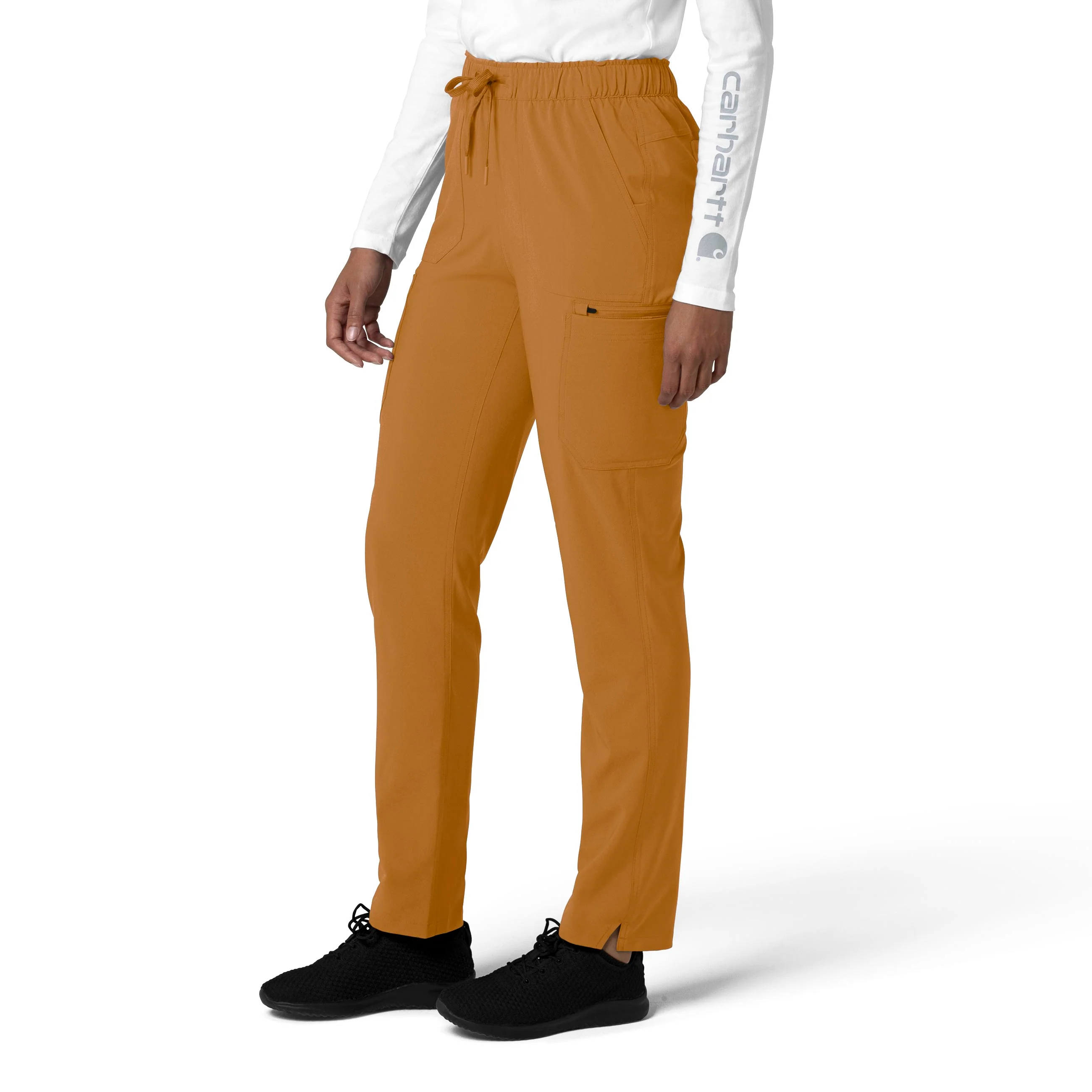Carhartt Force Cross-Flex Women's Straight Leg Cargo Scrub Pant - Fox Brown - Image 4