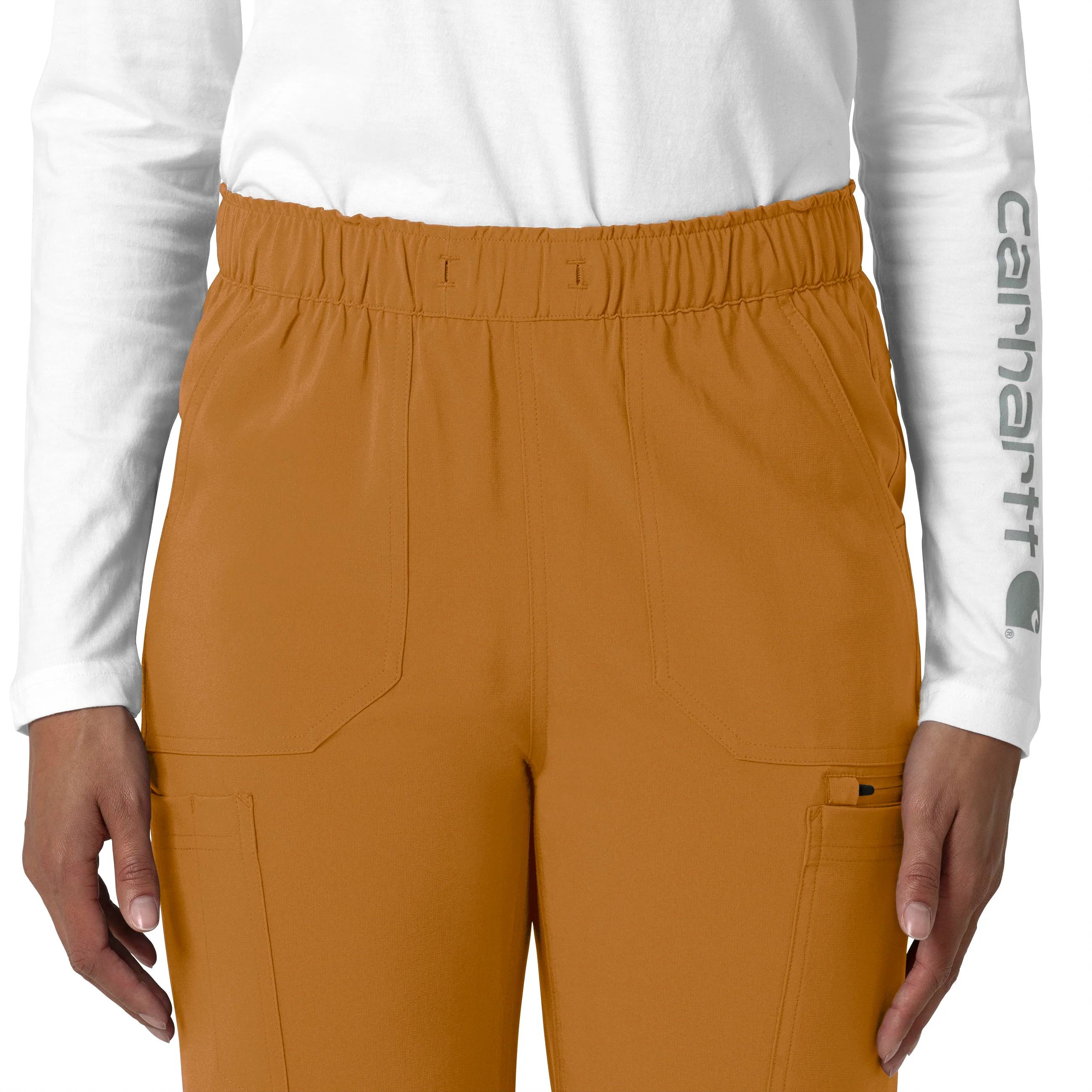 Carhartt Force Cross-Flex Women's Straight Leg Cargo Scrub Pant - Fox Brown - Image 5