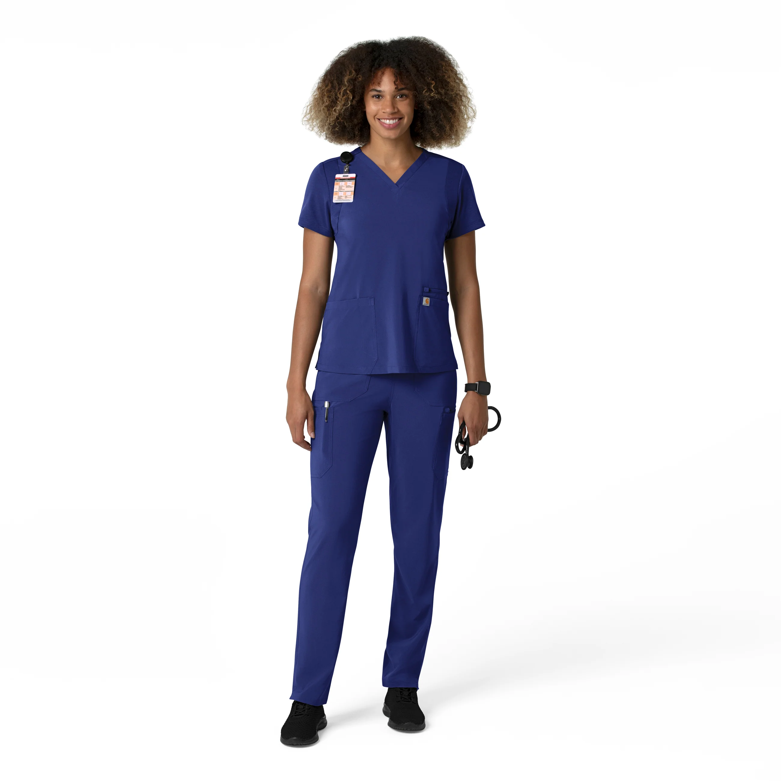 Carhartt Force Cross-Flex Women's Straight Leg Cargo Scrub Pant - Galaxy Blue - Image 3