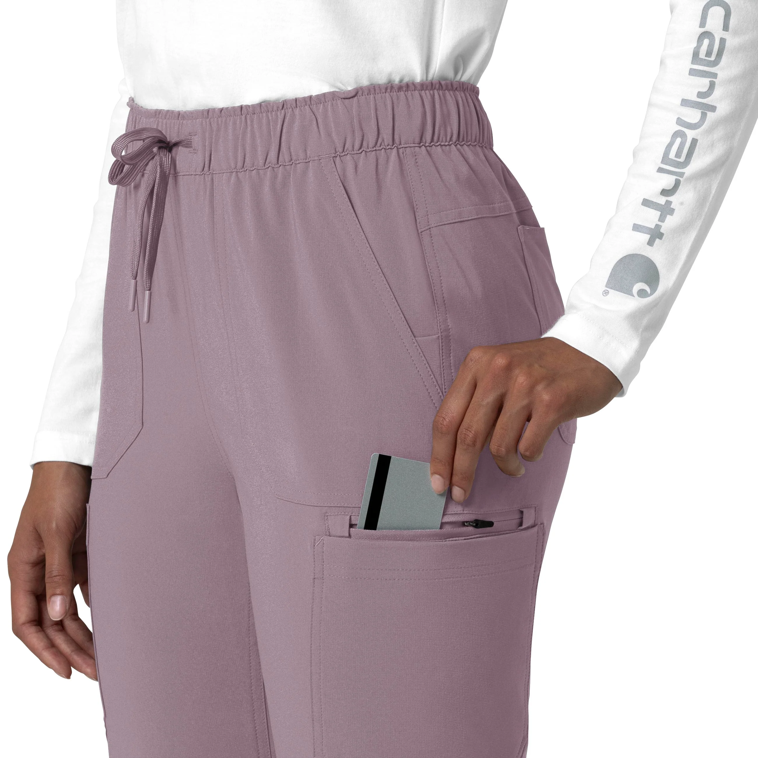 Carhartt Force Cross-Flex Women's Straight Leg Cargo Scrub Pant - Lavender Mist - Image 10