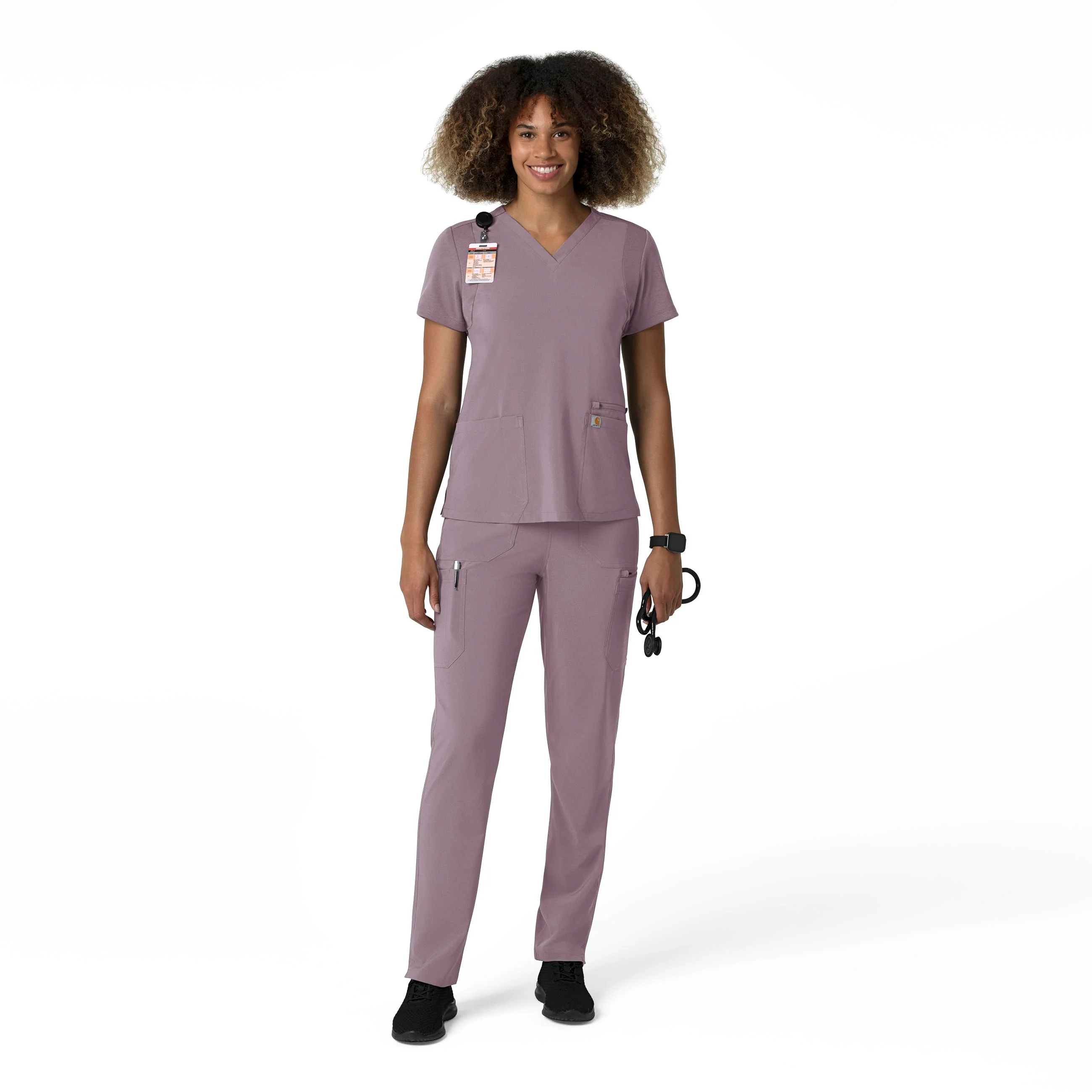 Carhartt Force Cross-Flex Women's Straight Leg Cargo Scrub Pant - Lavender Mist - Image 3