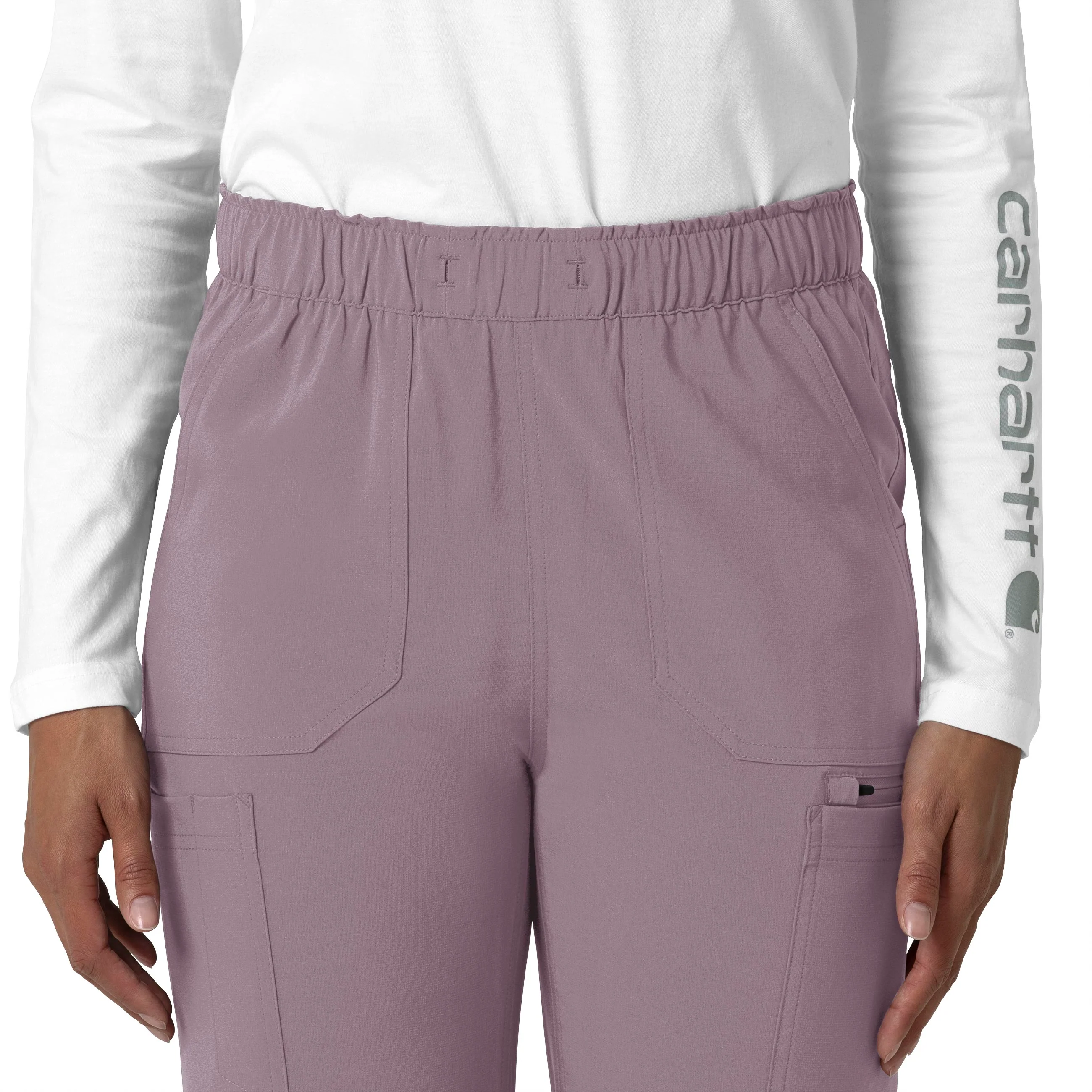 Carhartt Force Cross-Flex Women's Straight Leg Cargo Scrub Pant - Lavender Mist - Image 5