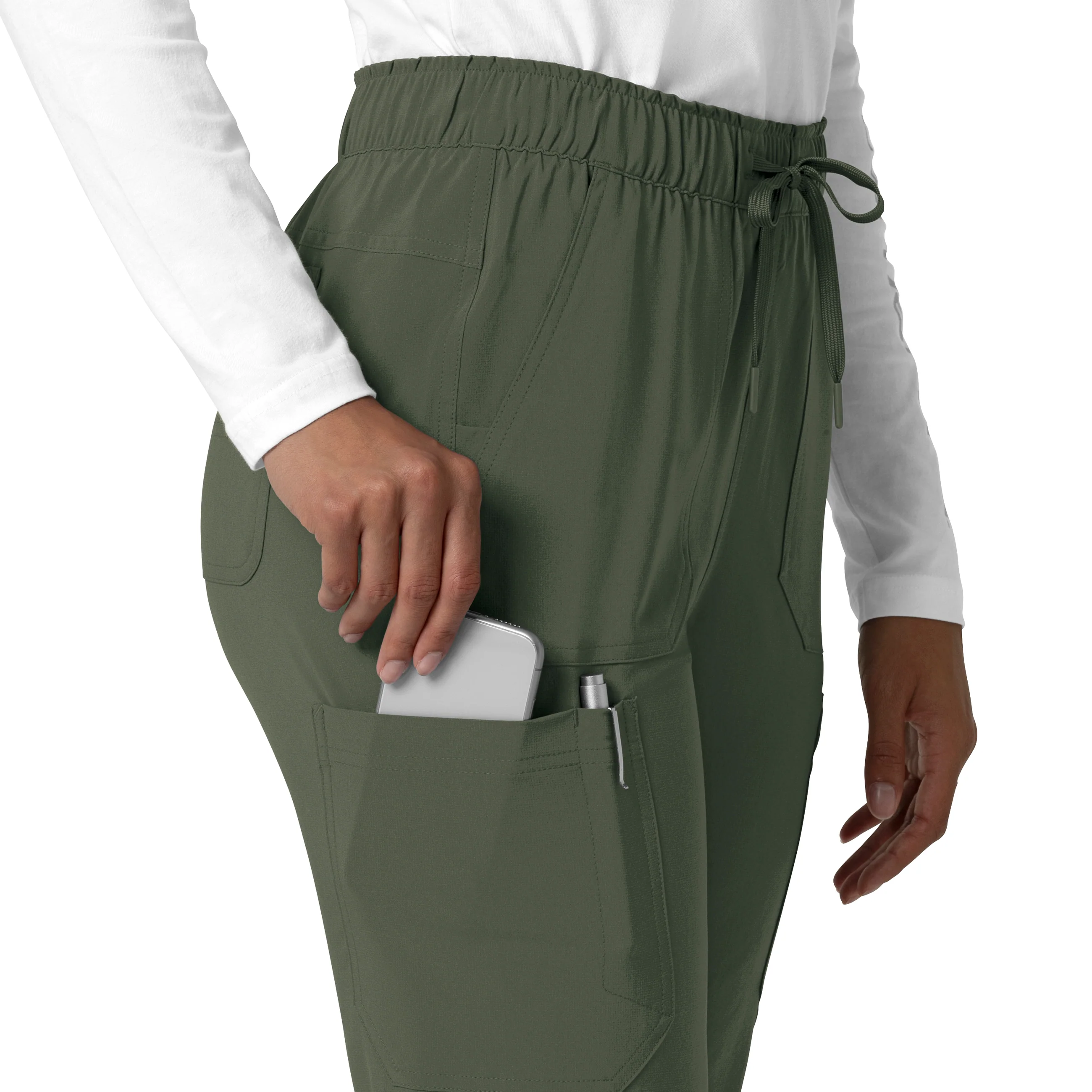Carhartt Force Cross-Flex Women's Straight Leg Cargo Scrub Pant - Olive - Image 9