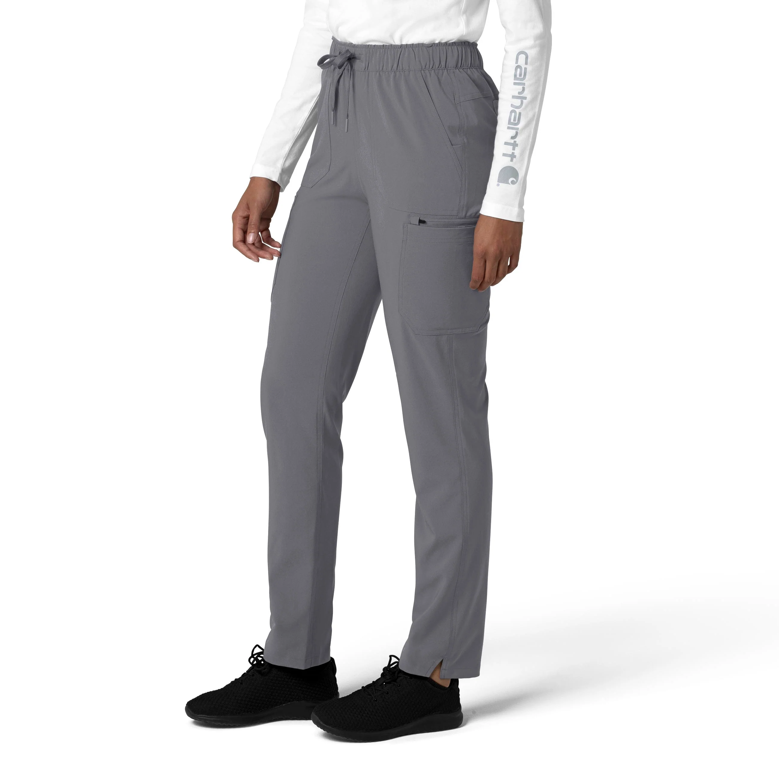 Carhartt Force Cross-Flex Women's Straight Leg Cargo Scrub Pant - Pewter - Image 4