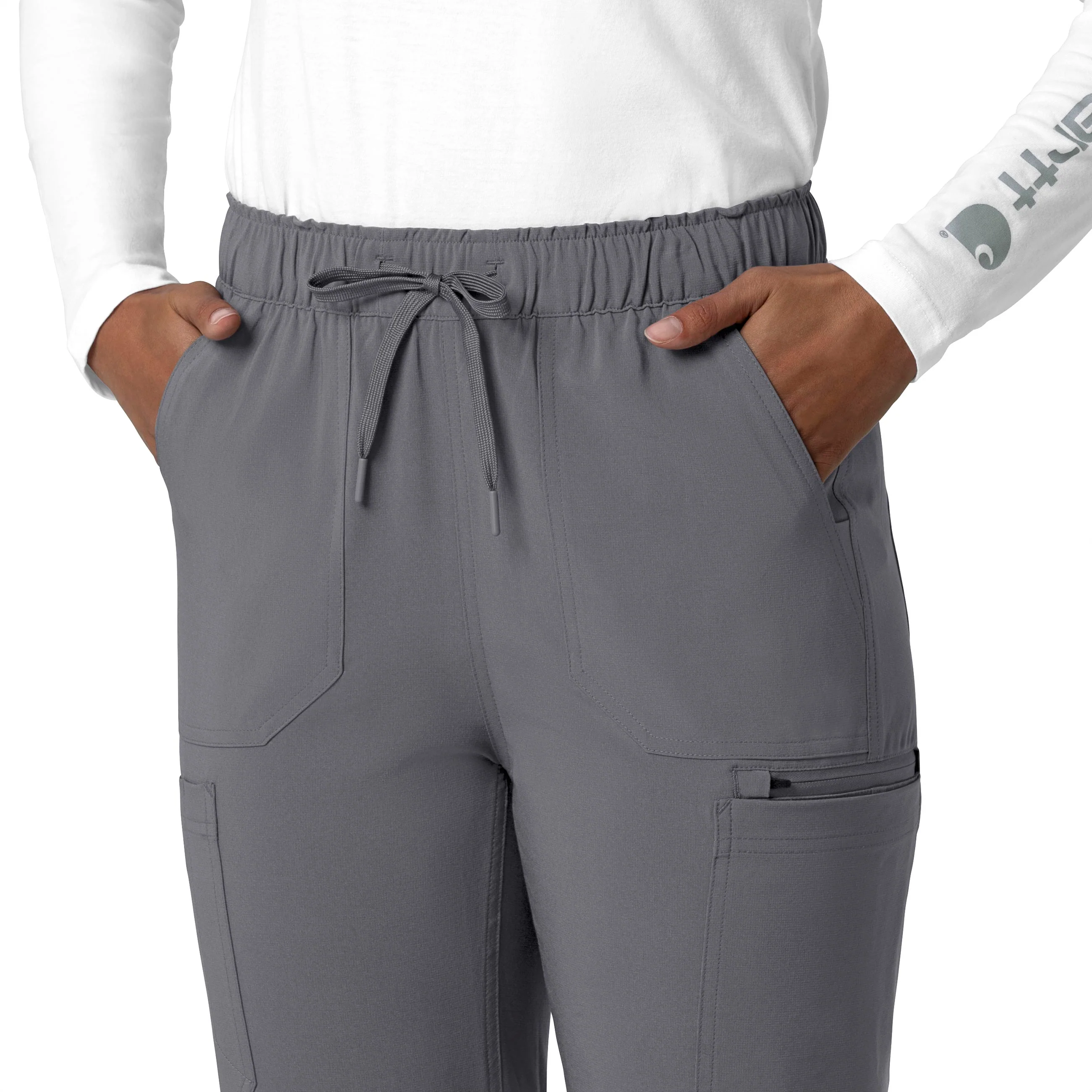 Carhartt Force Cross-Flex Women's Straight Leg Cargo Scrub Pant - Pewter - Image 7