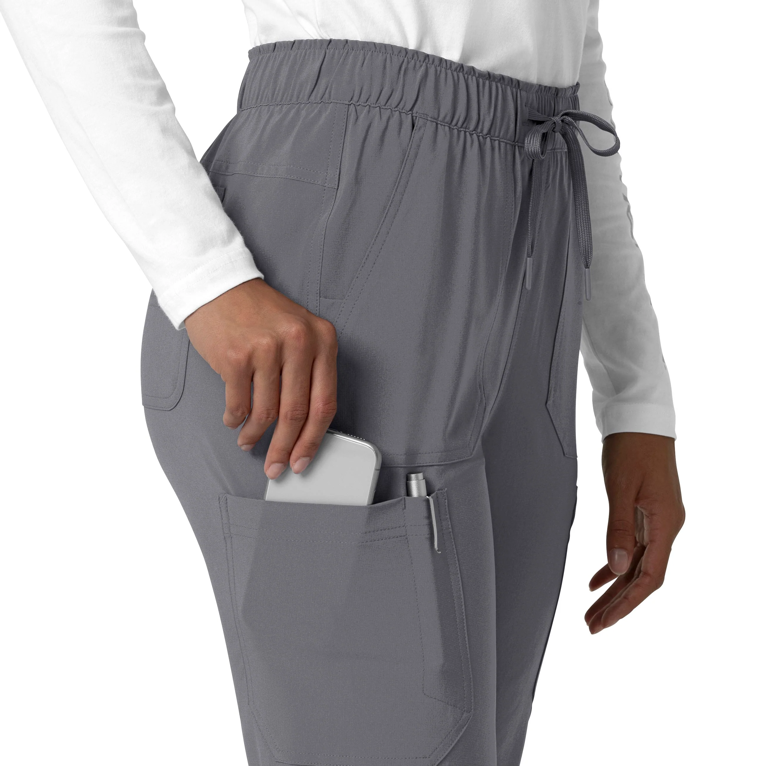 Carhartt Force Cross-Flex Women's Straight Leg Cargo Scrub Pant - Pewter - Image 9