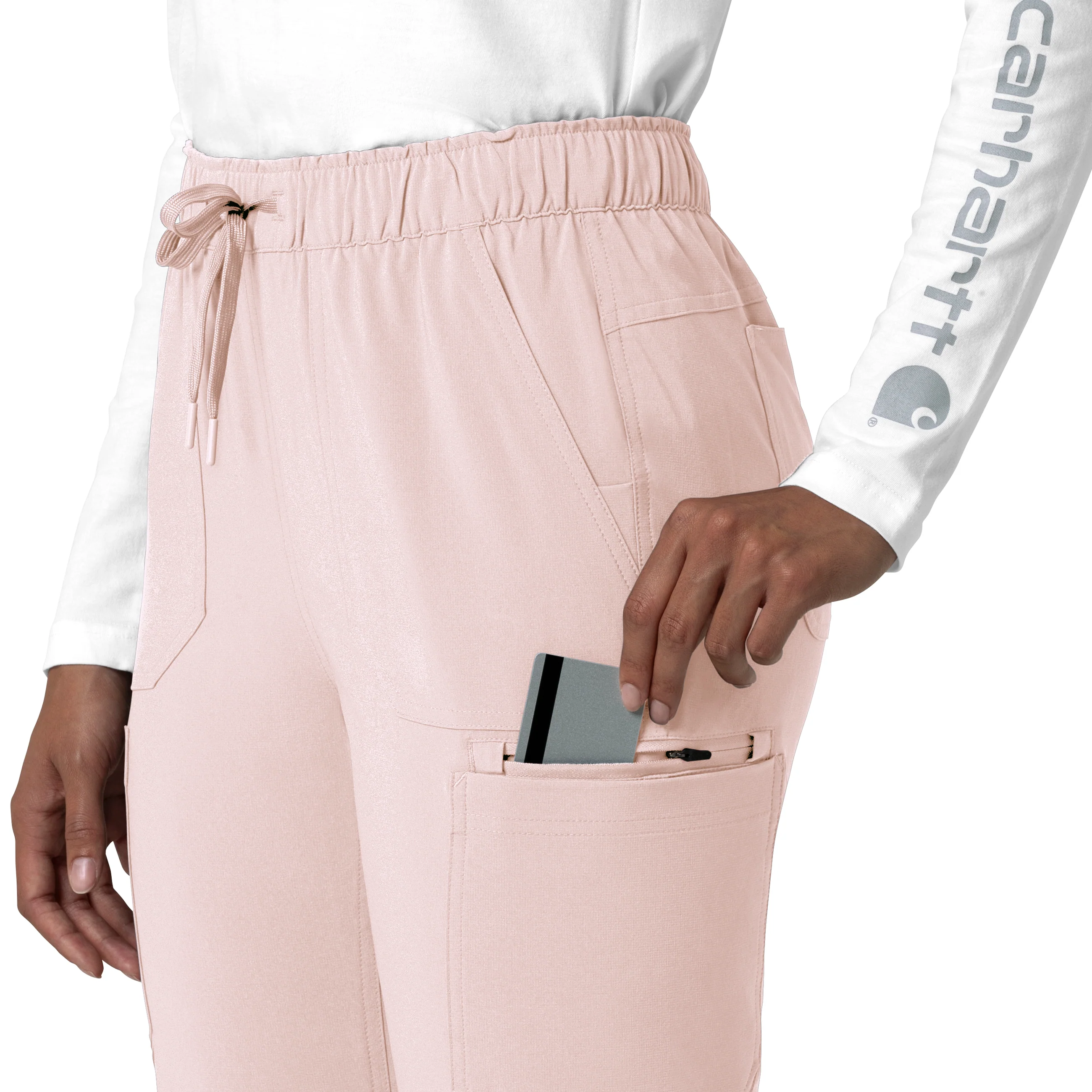 Carhartt Force Cross-Flex Women's Straight Leg Cargo Scrub Pant - Soft Rose - Image 10