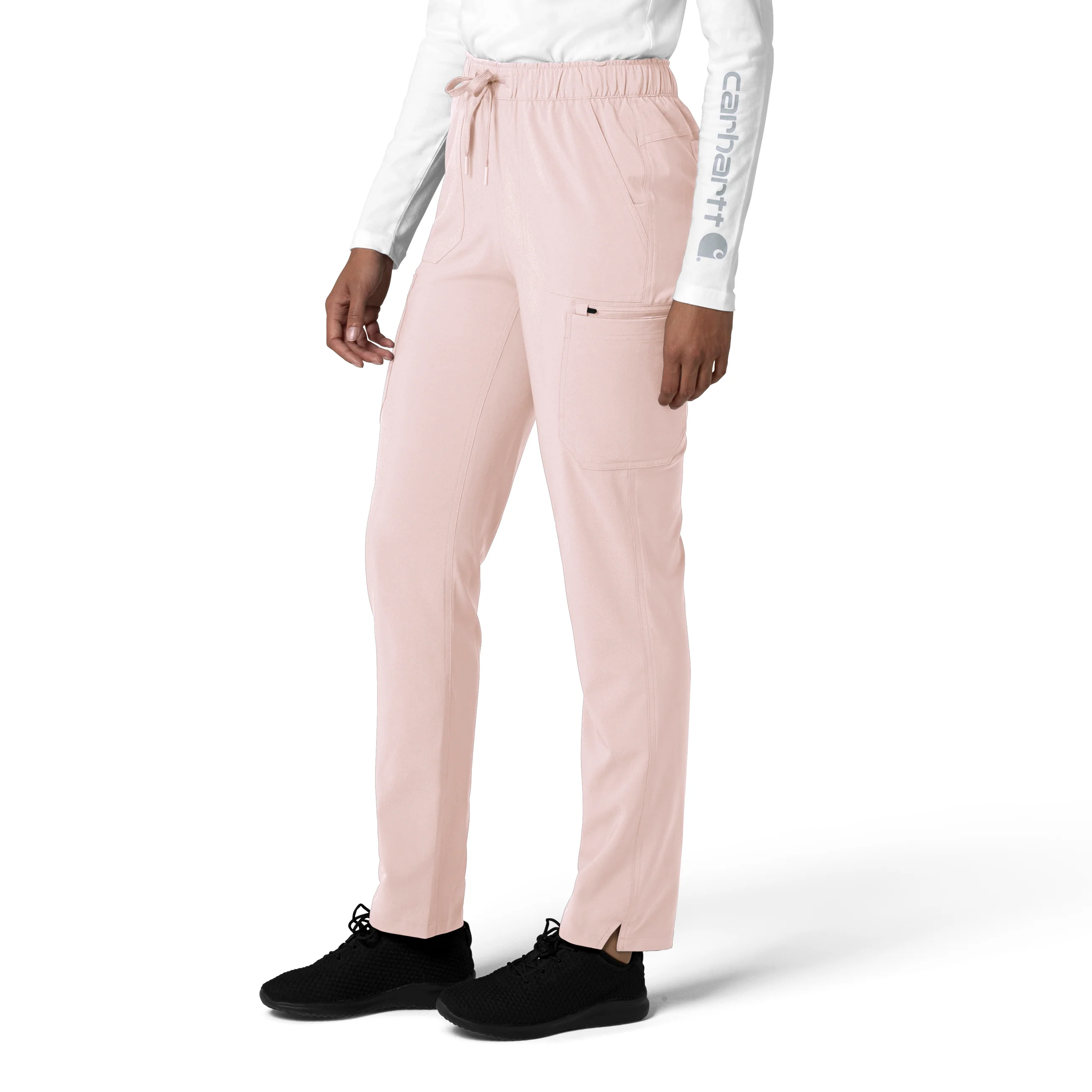 Carhartt Force Cross-Flex Women's Straight Leg Cargo Scrub Pant - Soft Rose - Image 4