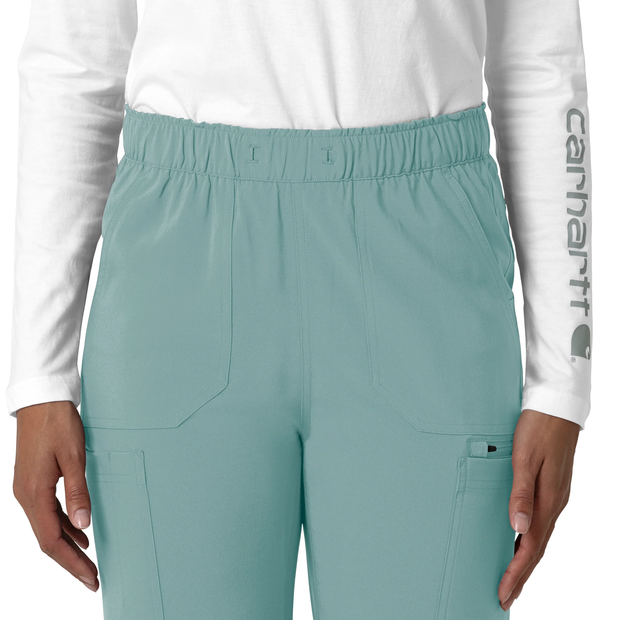 Carhartt Force Cross-Flex Women's Straight Leg Cargo Scrub Pant - Summer Blue - Image 5