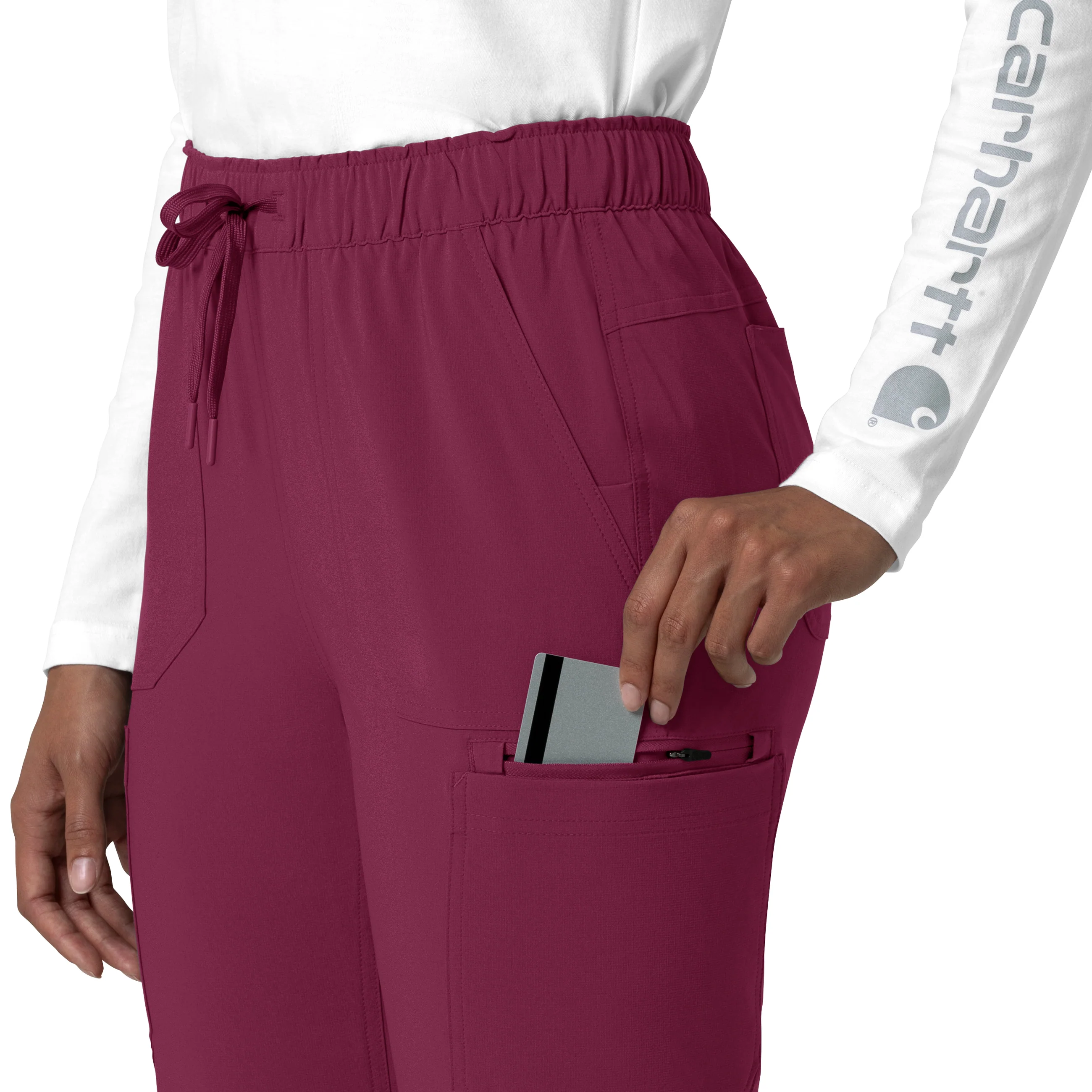 Carhartt Force Cross-Flex Women's Straight Leg Cargo Scrub Pant - Wine - Image 10