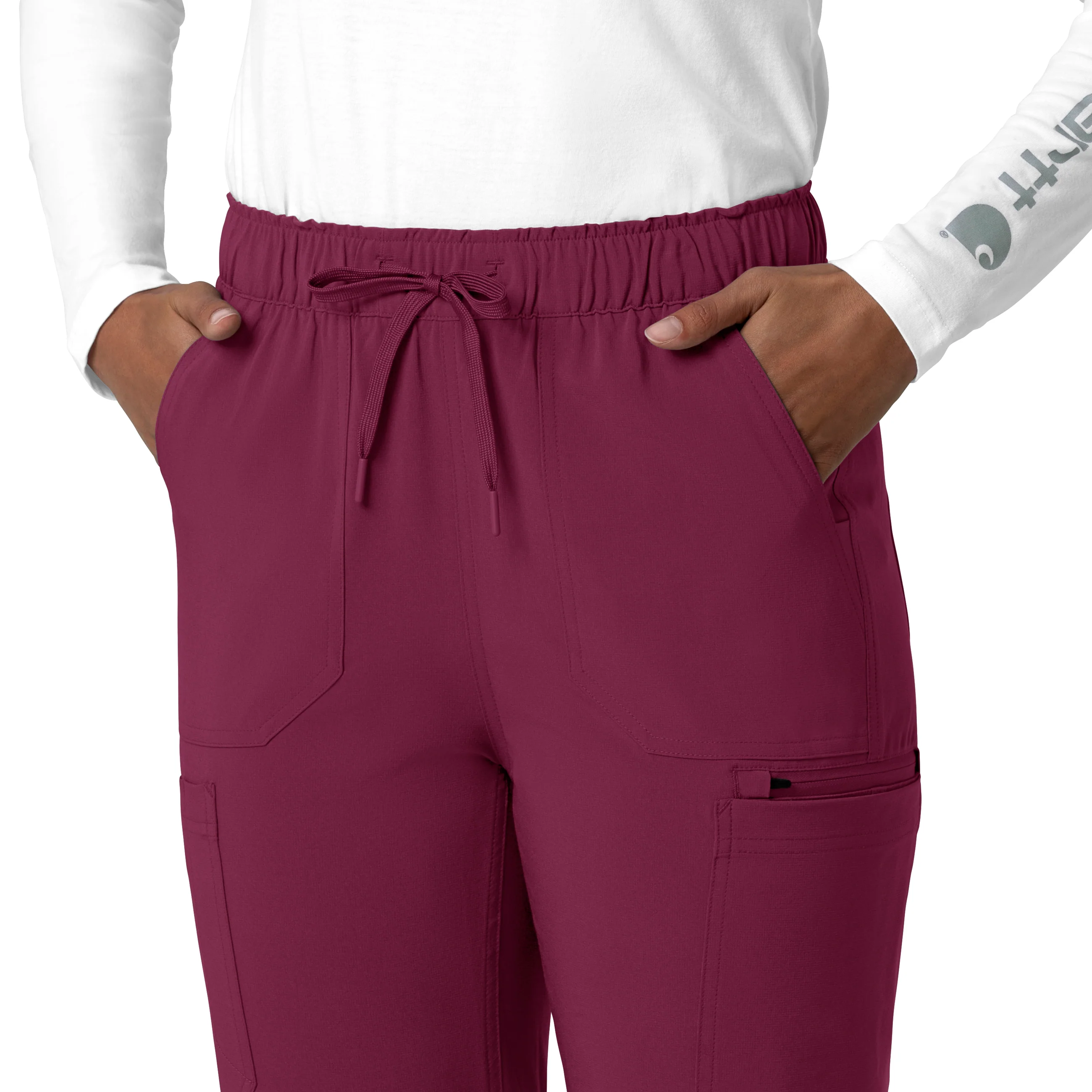 Carhartt Force Cross-Flex Women's Straight Leg Cargo Scrub Pant - Wine - Image 7
