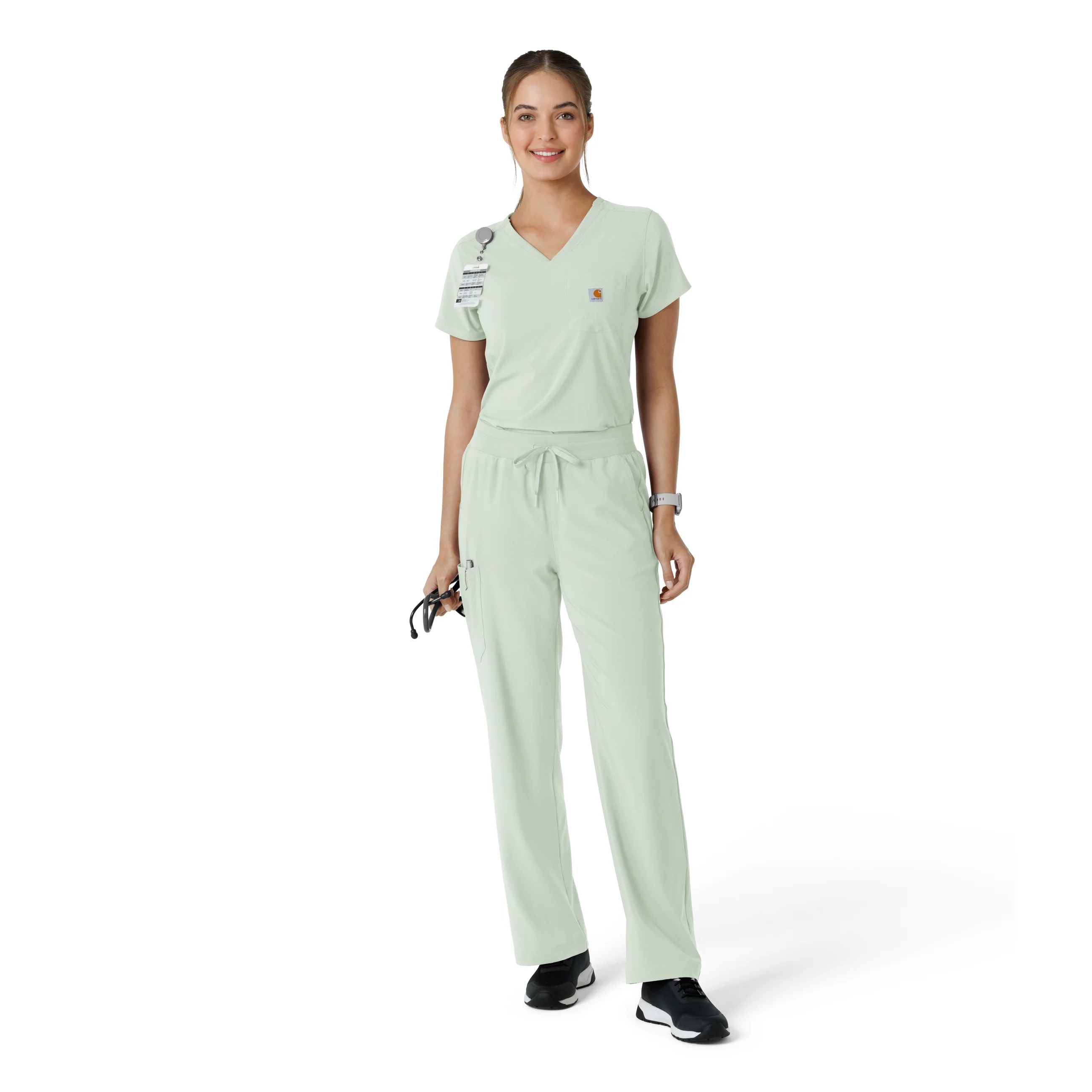 Carhartt Force Cross-Flex Women's Tuck-In Scrub Top - Big Sky - Image 3