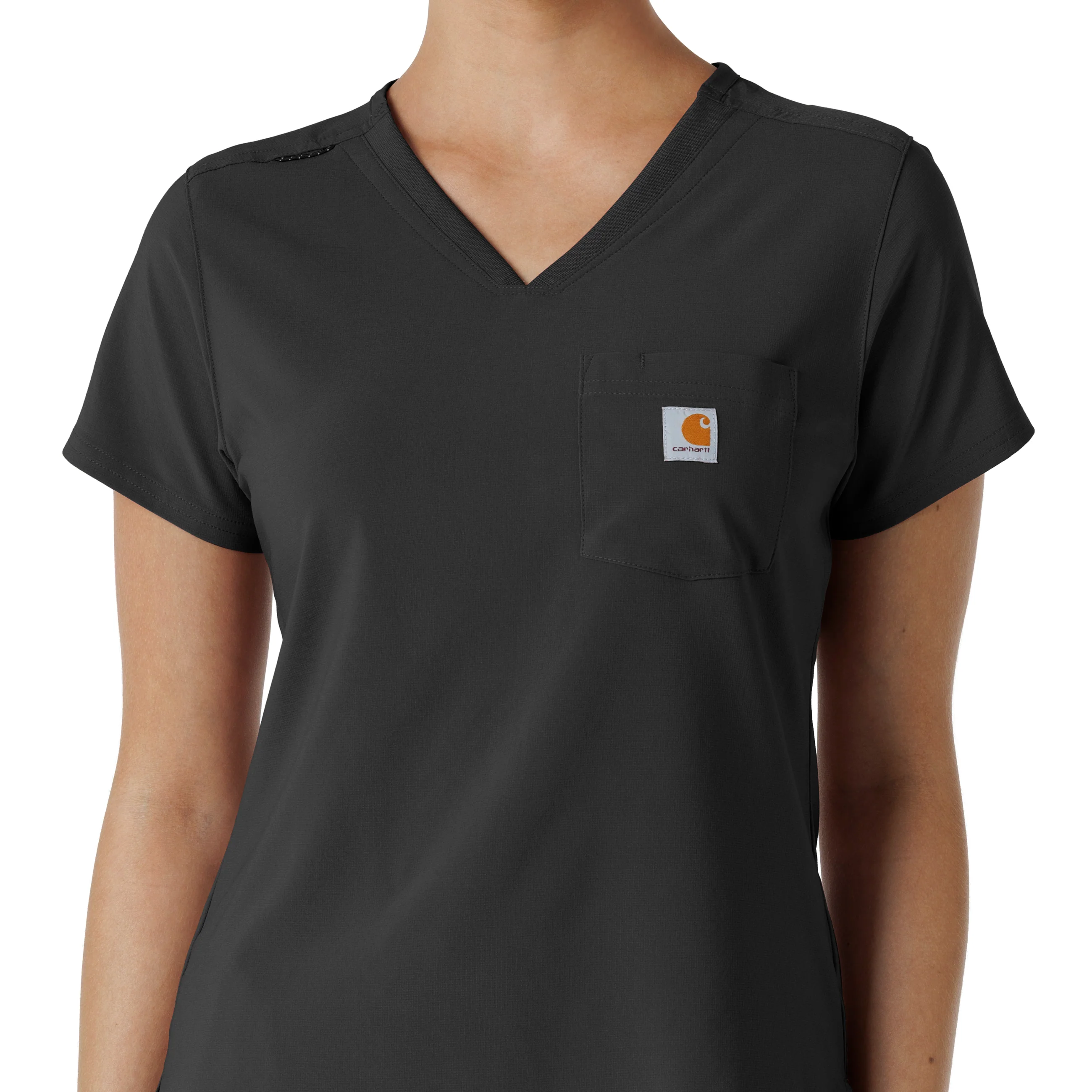 Carhartt Force Cross-Flex Women's Tuck-In Scrub Top - Black - Image 5