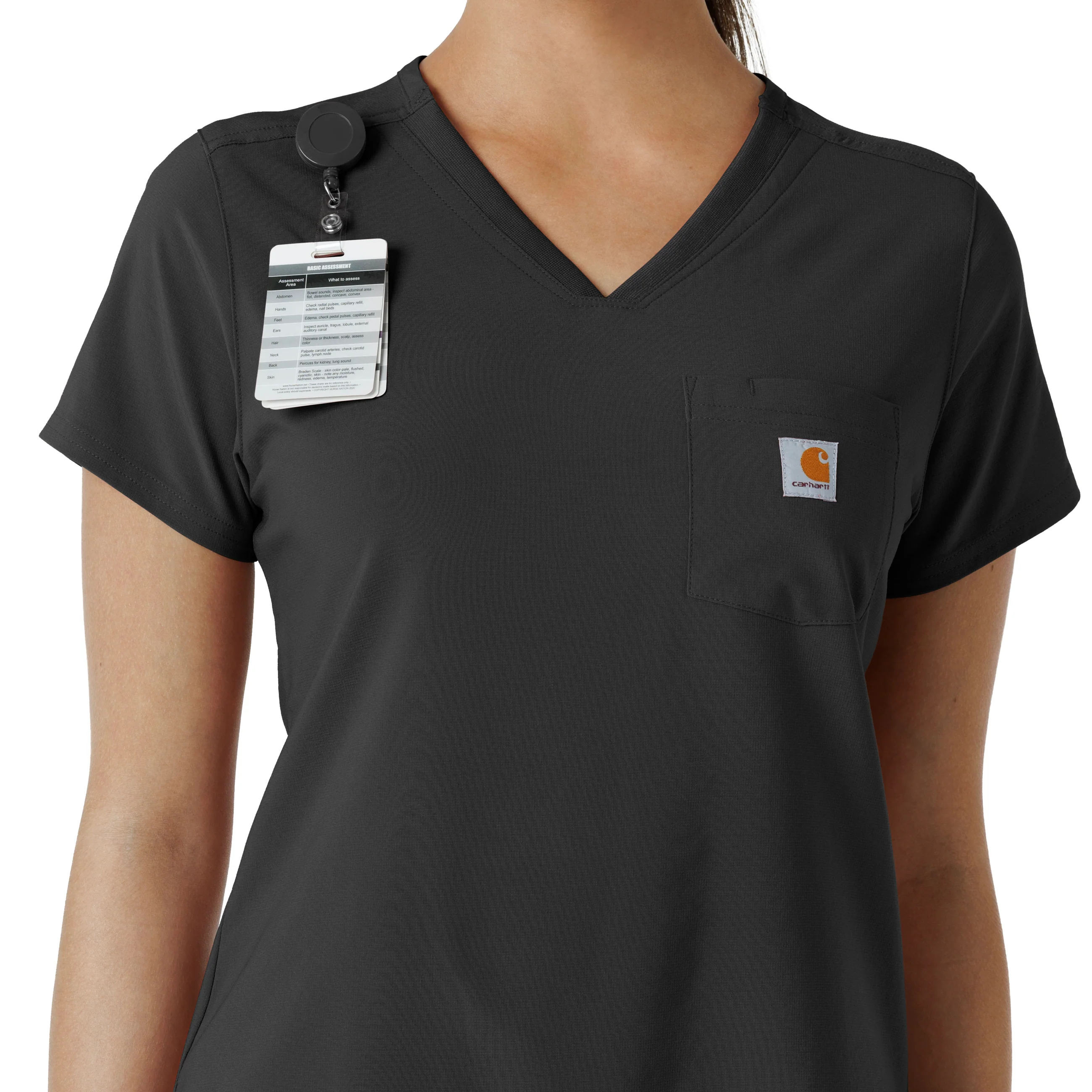 Carhartt Force Cross-Flex Women's Tuck-In Scrub Top - Black - Image 6