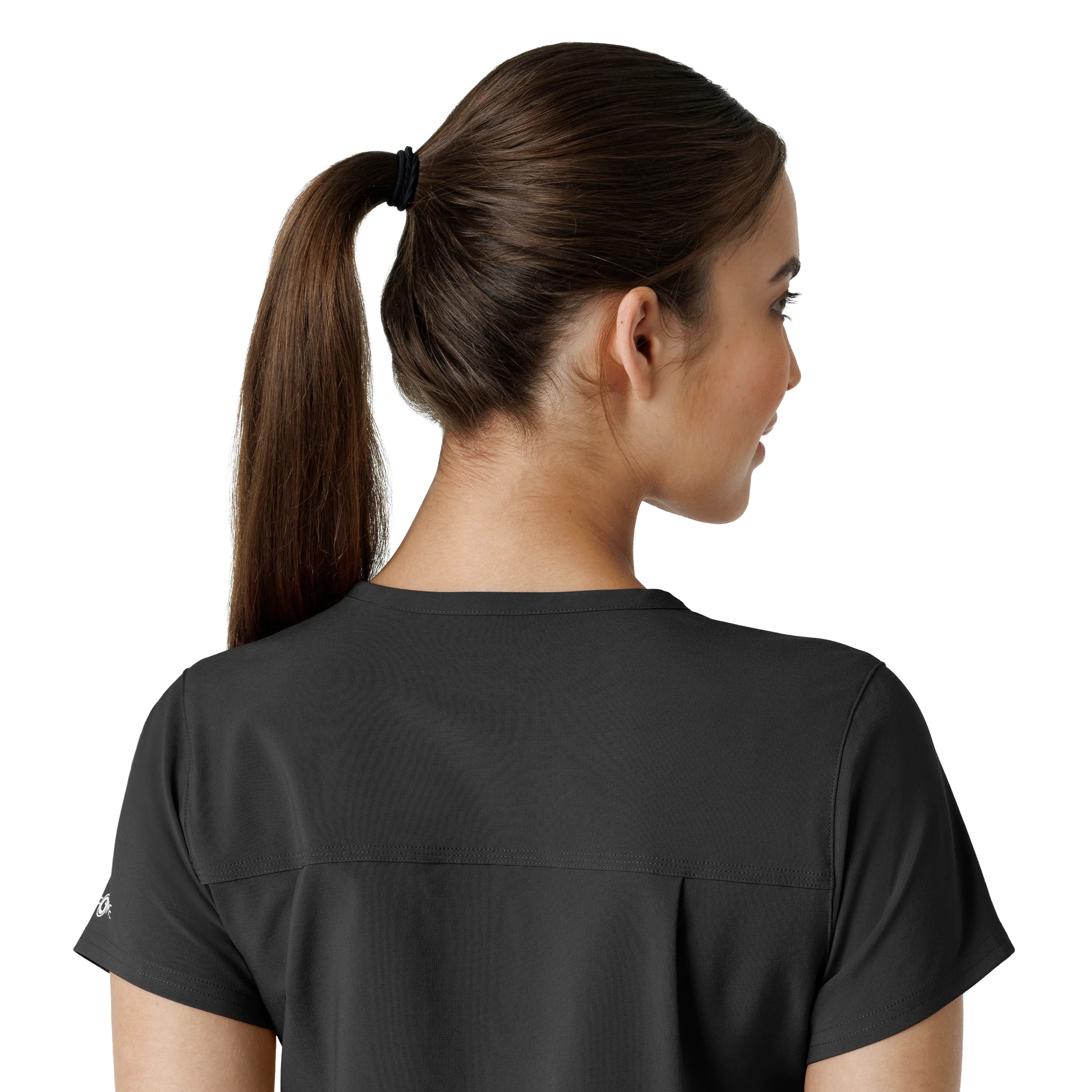 Carhartt Force Cross-Flex Women's Tuck-In Scrub Top - Black - Image 7