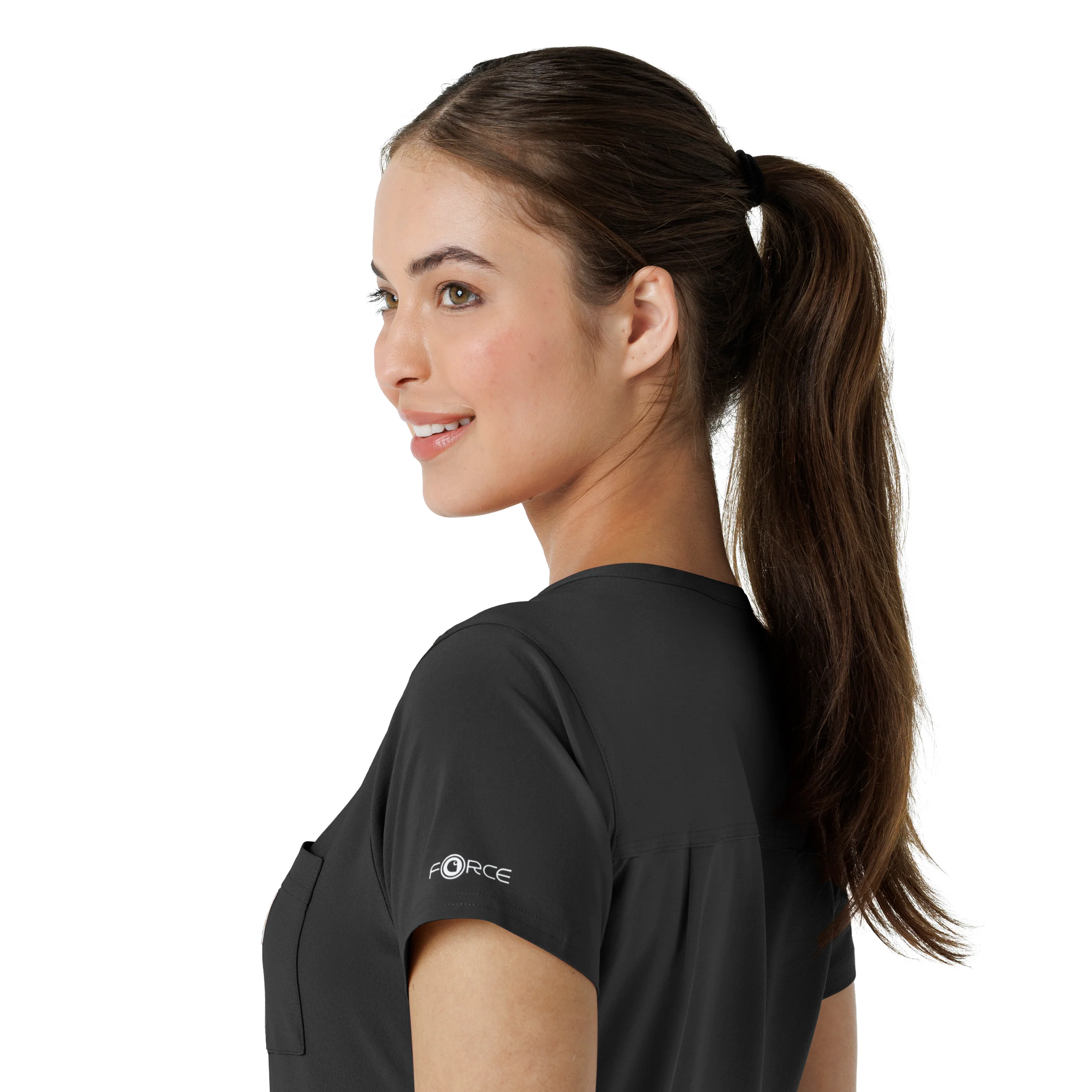 Carhartt Force Cross-Flex Women's Tuck-In Scrub Top - Black - Image 9