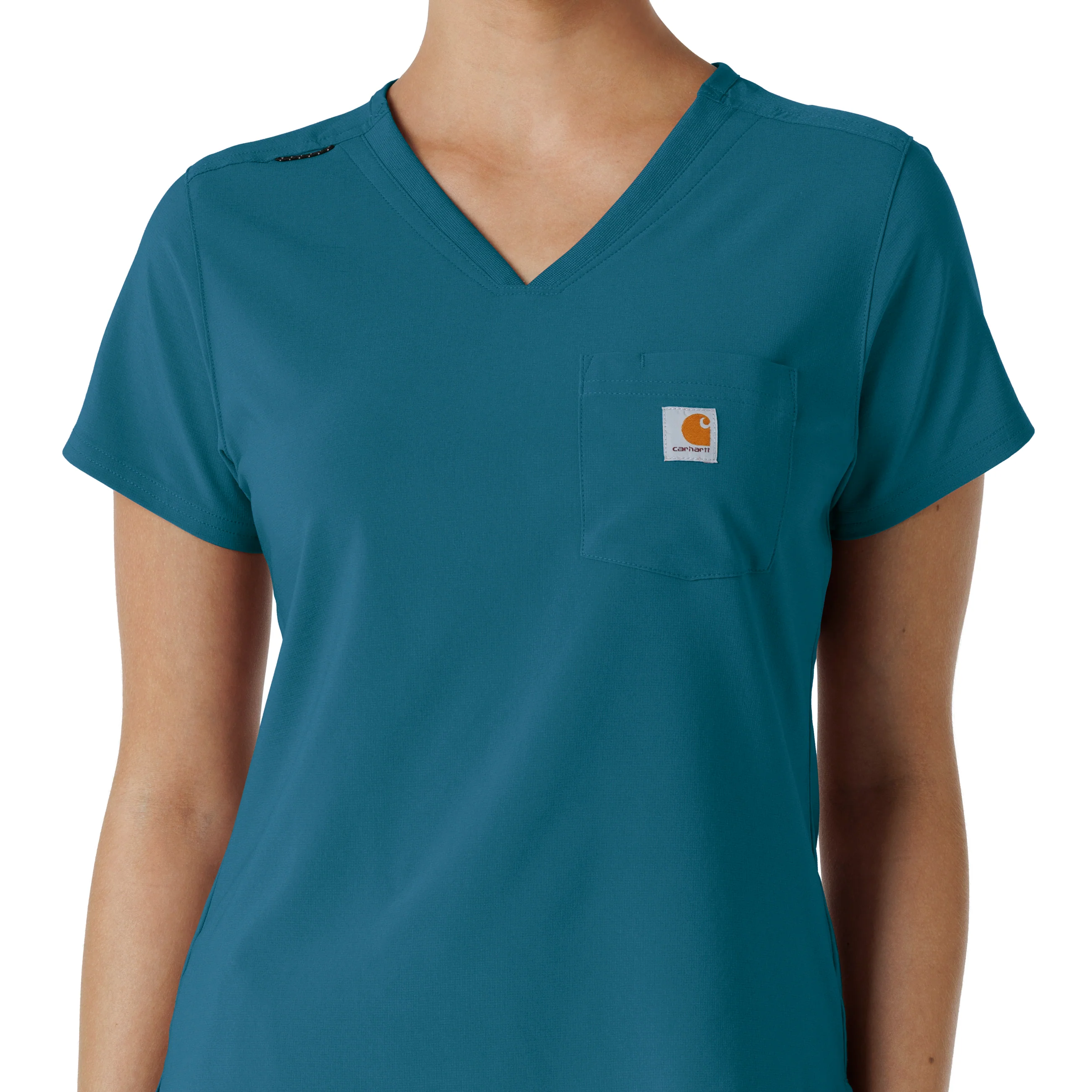 Carhartt Force Cross-Flex Women's Tuck-In Scrub Top - Caribbean - Image 5